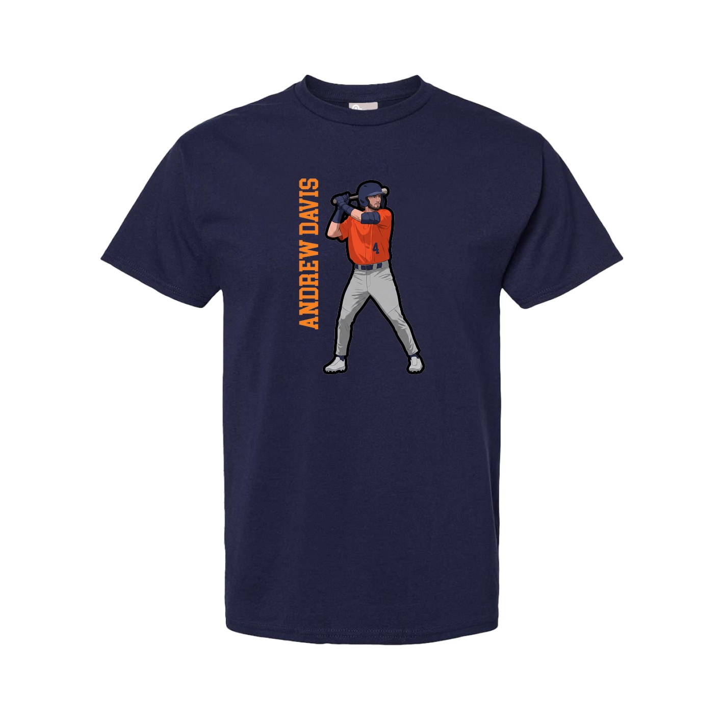 Tee — Name Vertical in Navy