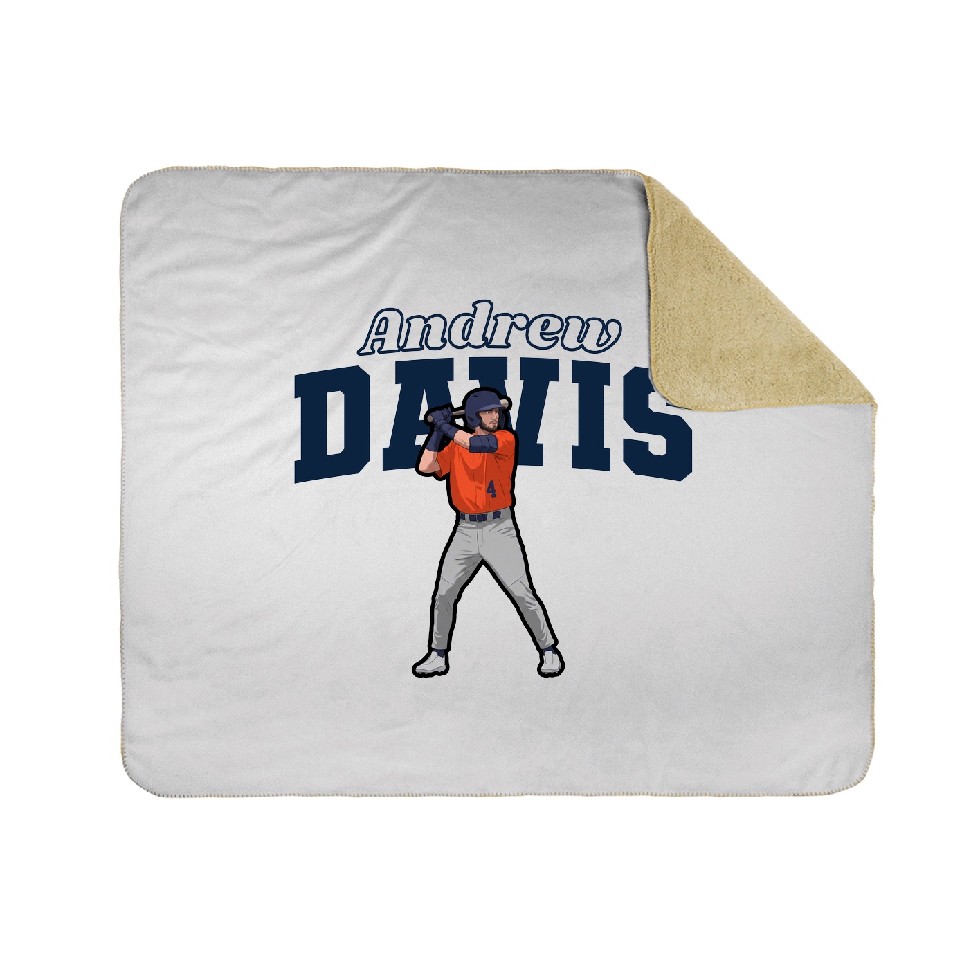 Throw Blanket — Name Arch in White