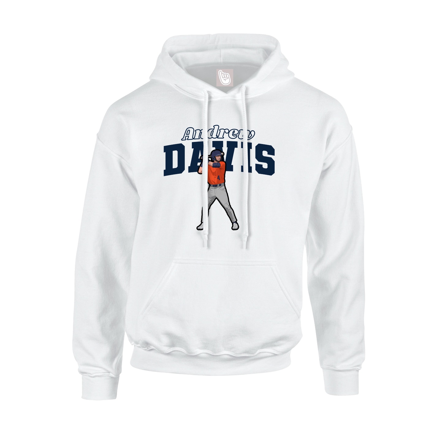 Youth Hoodie — Name Arch in White