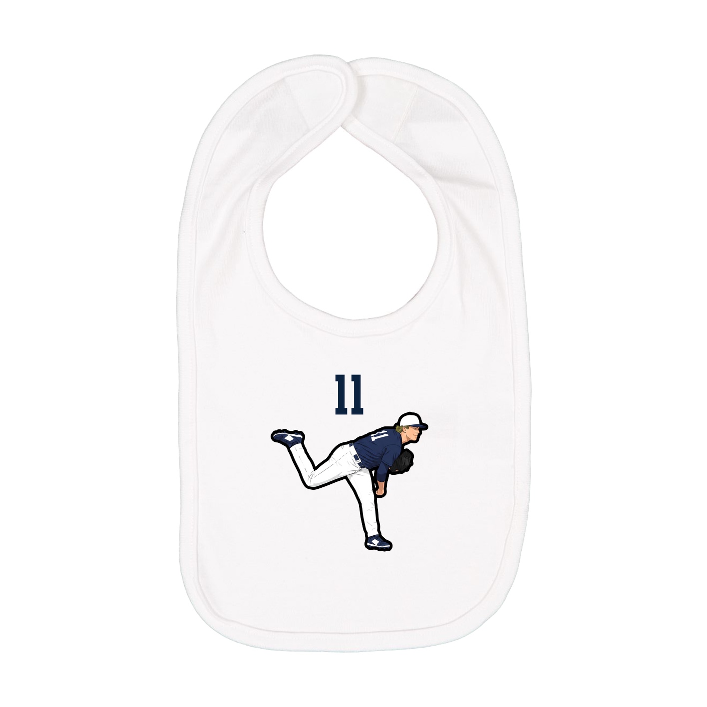 Infant Bib — Number Top in White