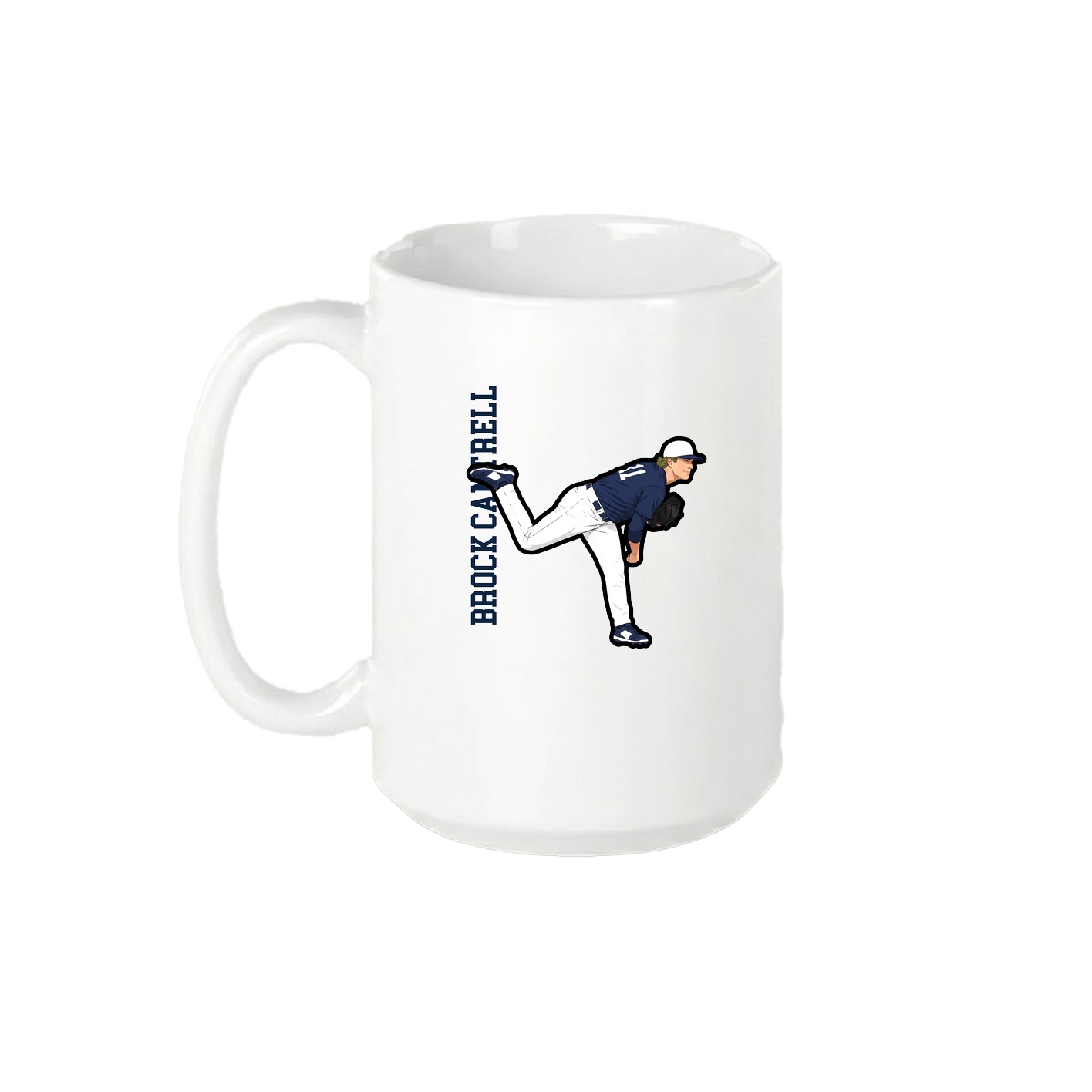 15oz Coffee Mug — Name Vertical in White