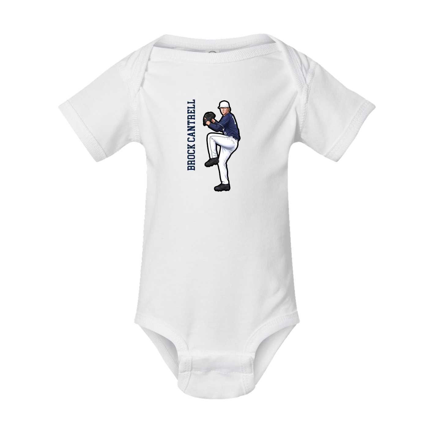 Baby Onesie — Name Vertical in White