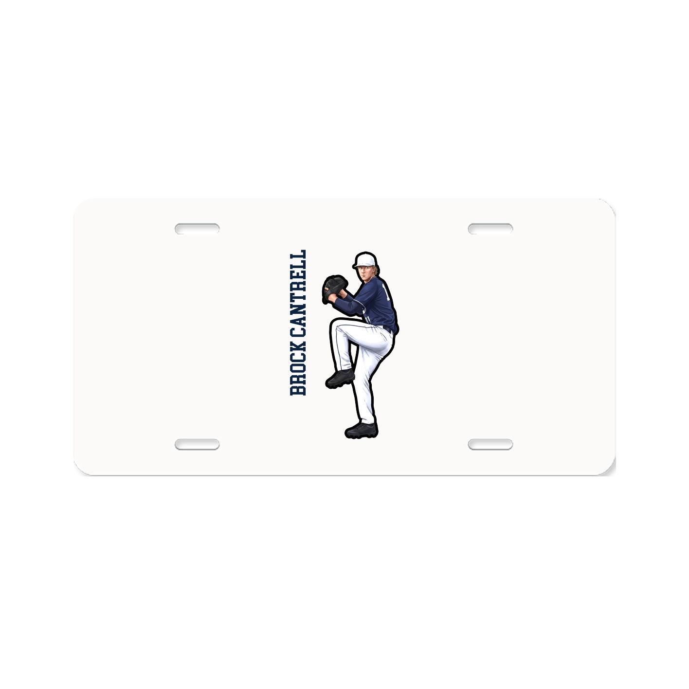 License Plate — Name Vertical in Classic