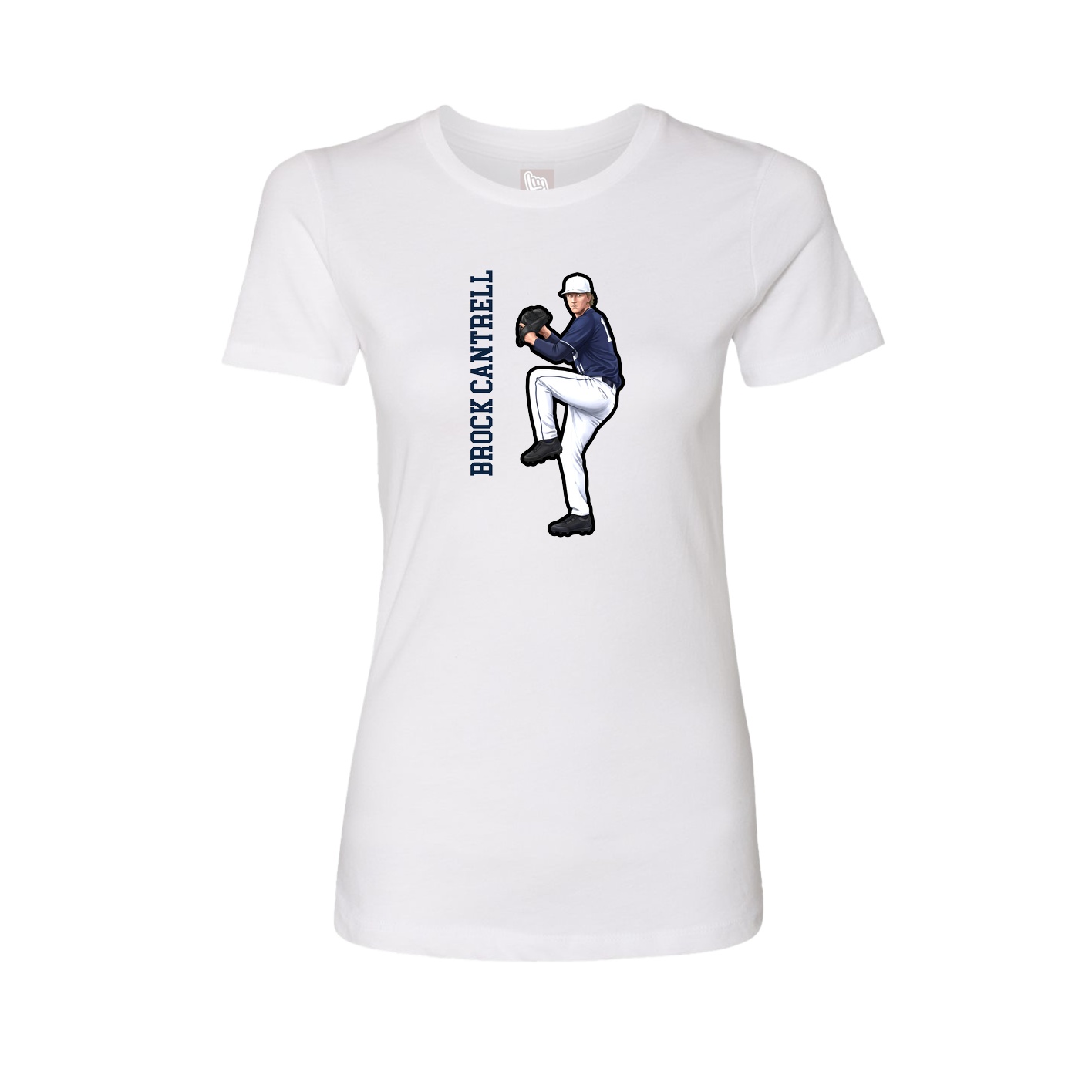 Womens Tee — Name Vertical in White