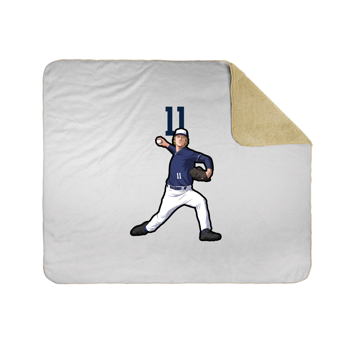 Throw Blanket — Number Top in White