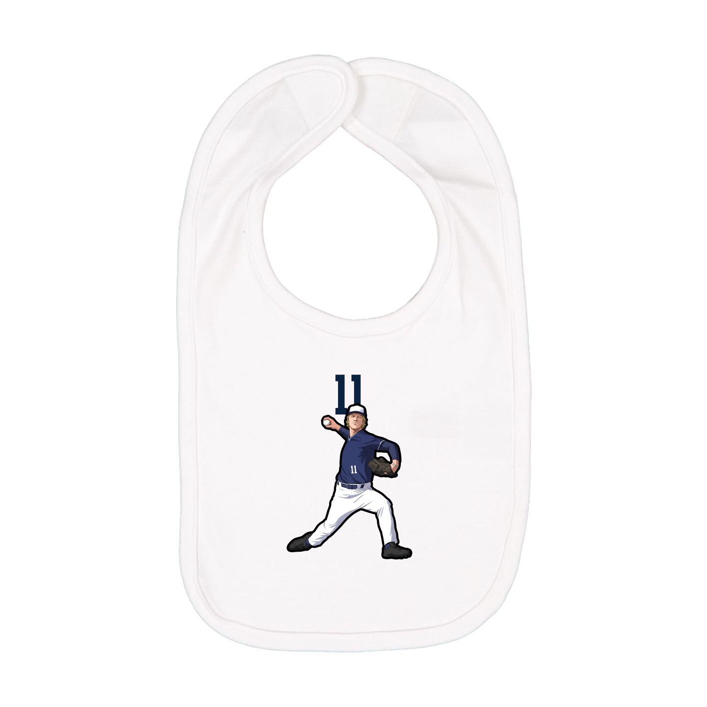 Infant Bib — Number Top in White