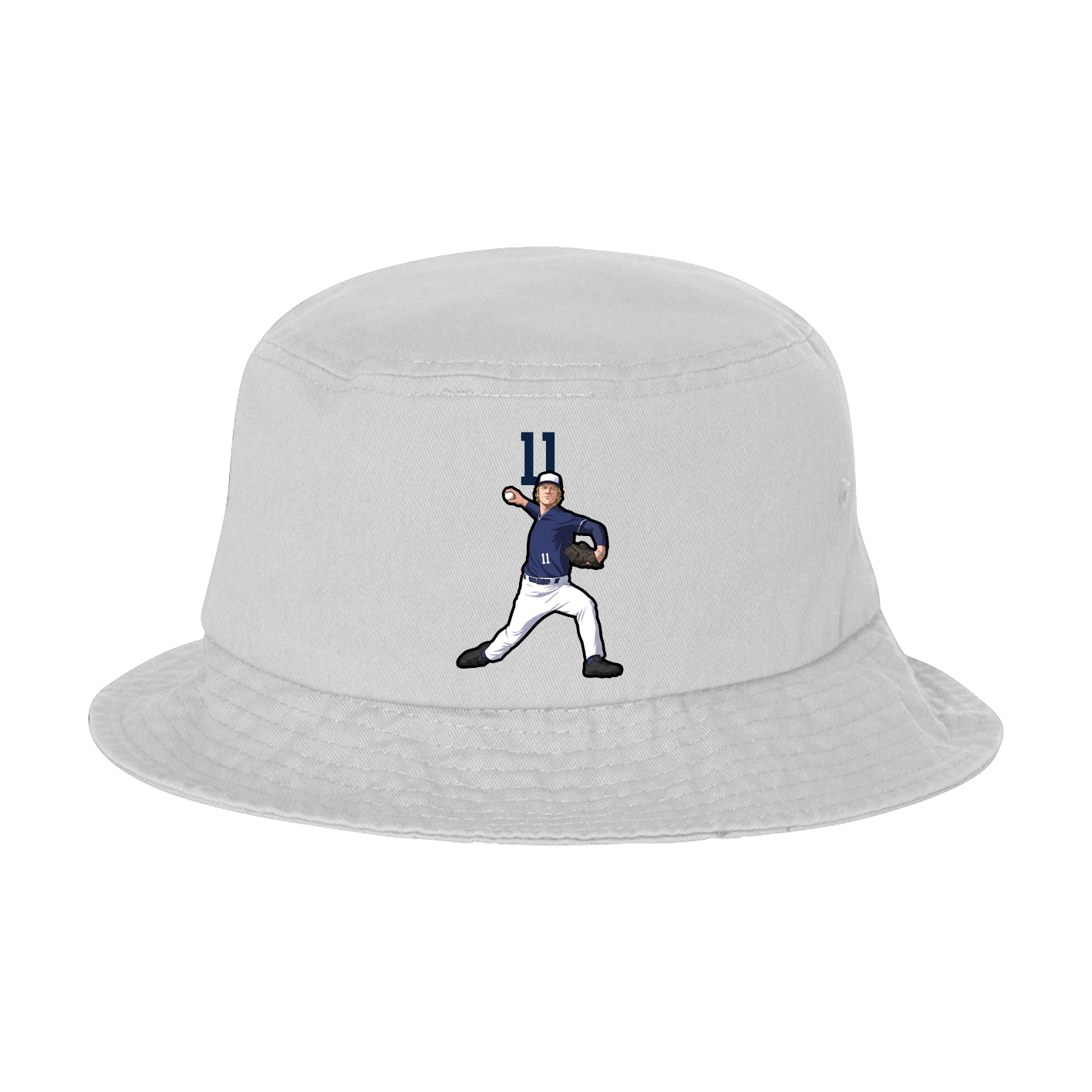 Bucket Cap — Number Top in White
