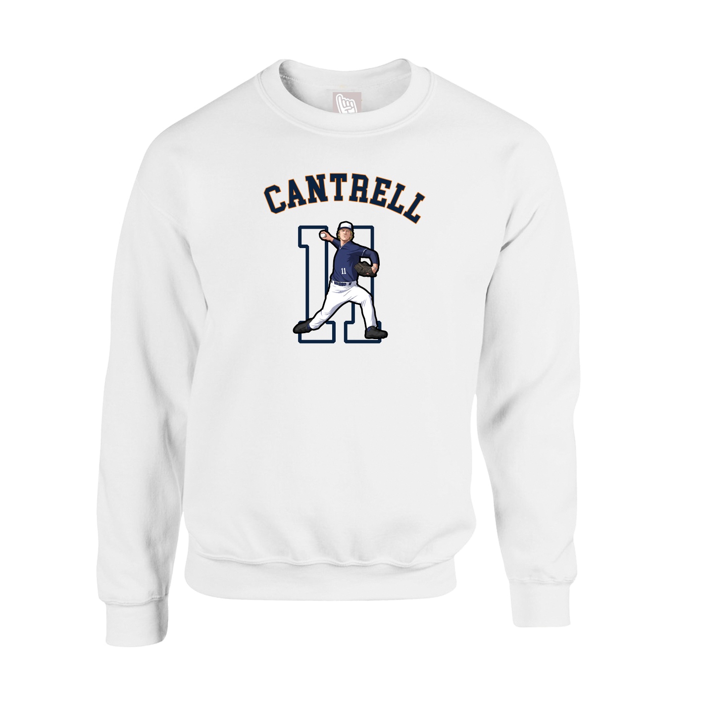 Fleece Crew — Shirsey Arch in White
