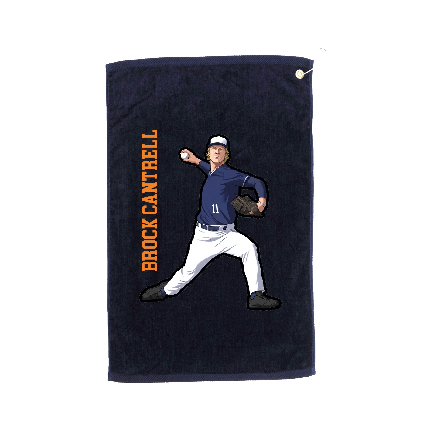 Golf Towel — Name Vertical in Navy