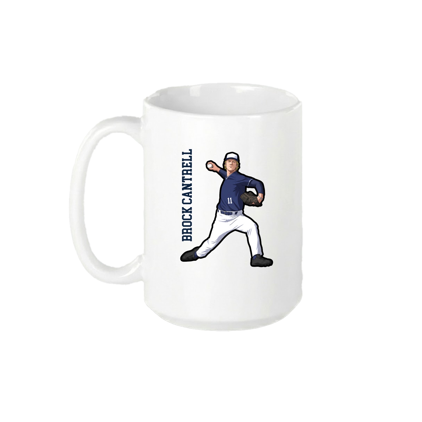 15oz Coffee Mug — Name Vertical in White