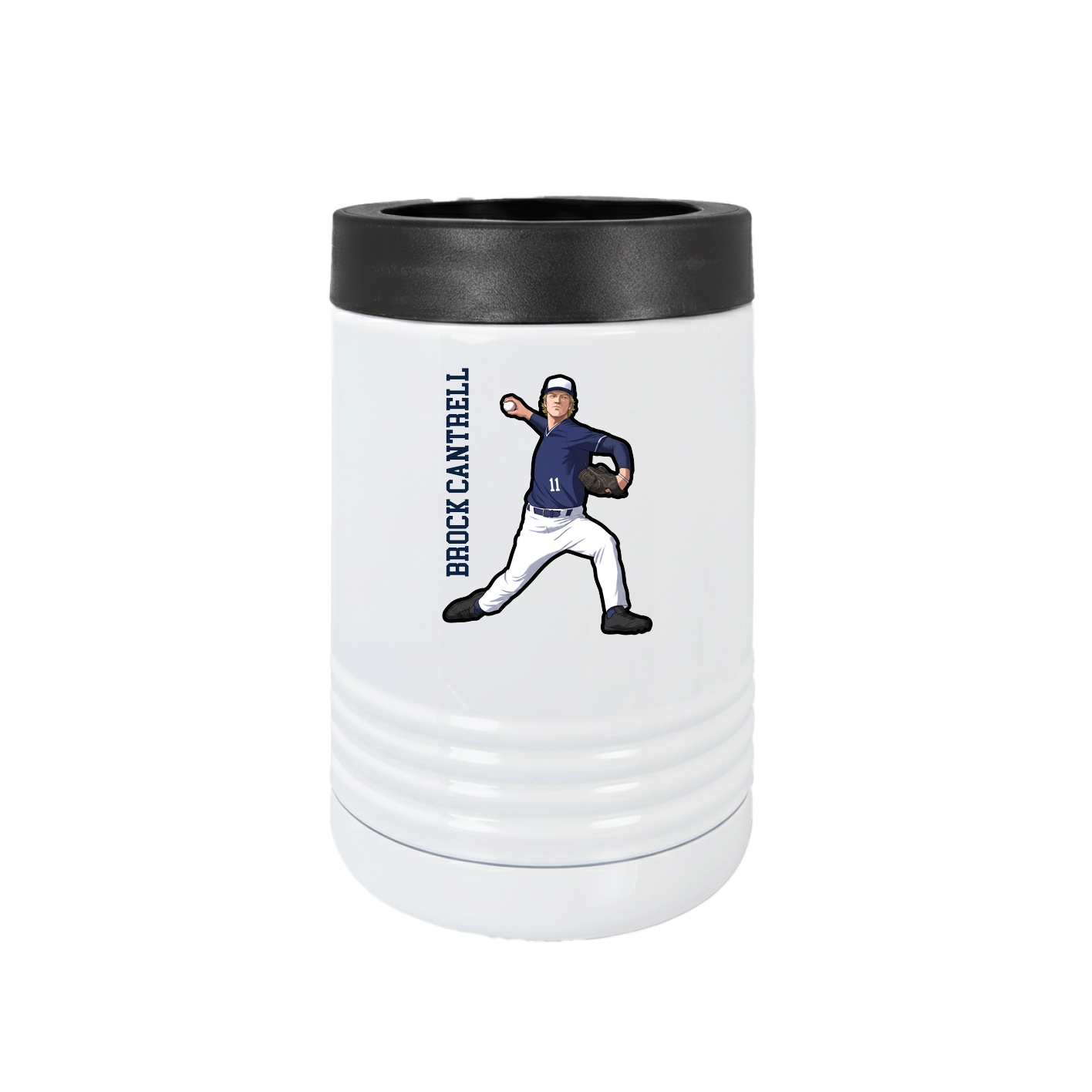 Beverage Holder — Name Vertical in White