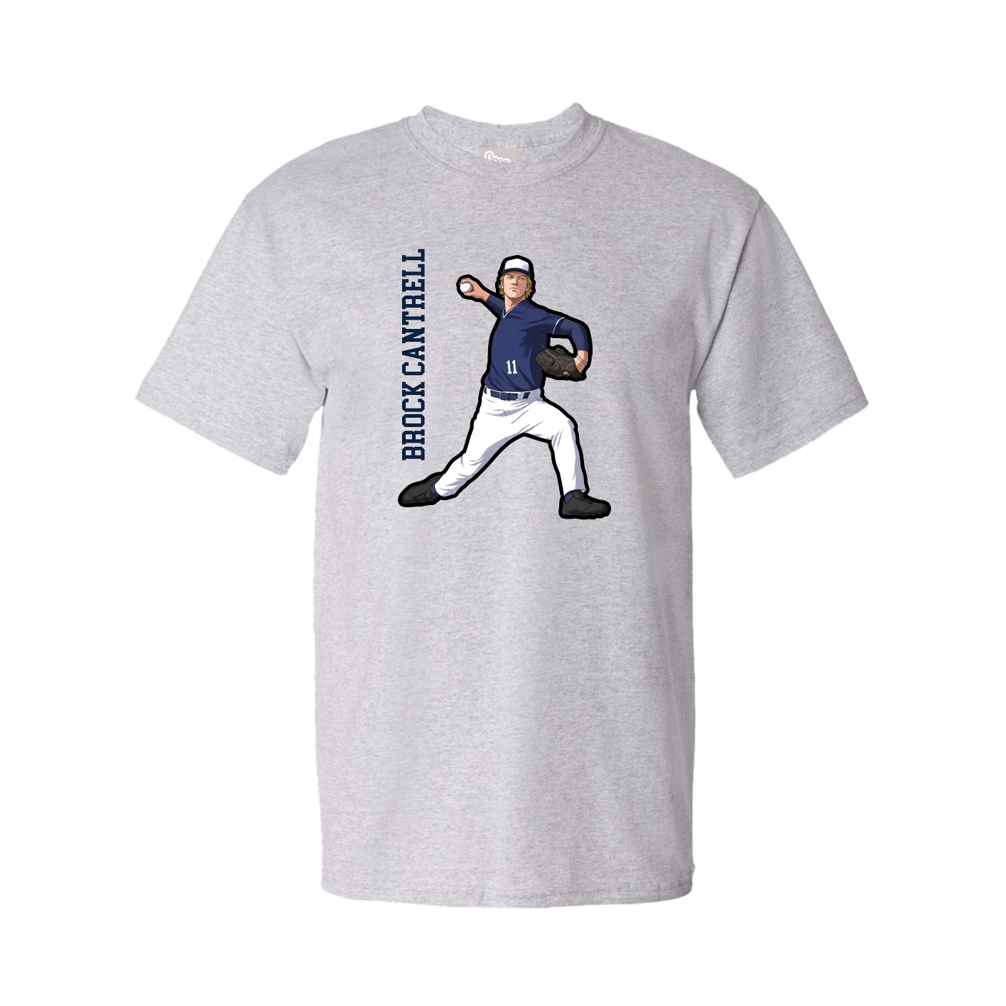 Tee — Name Vertical in Grey