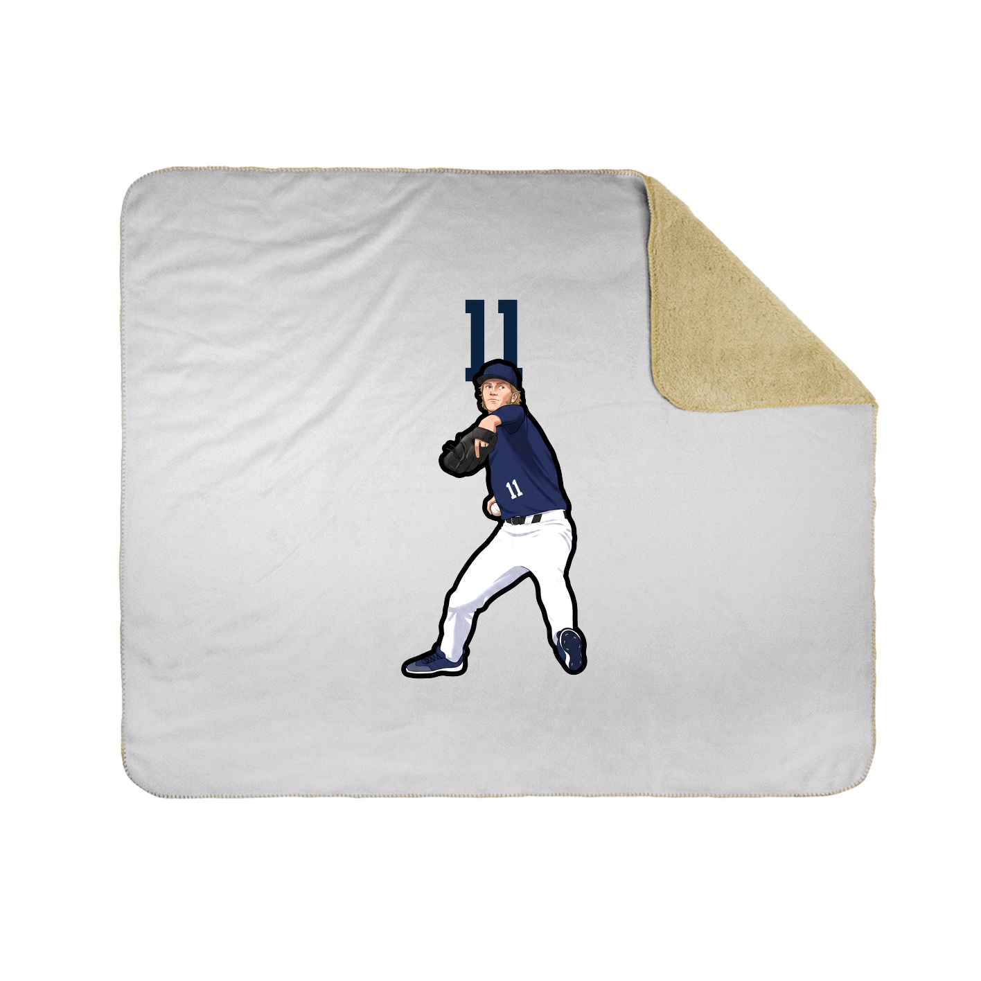 Throw Blanket — Number Top in White