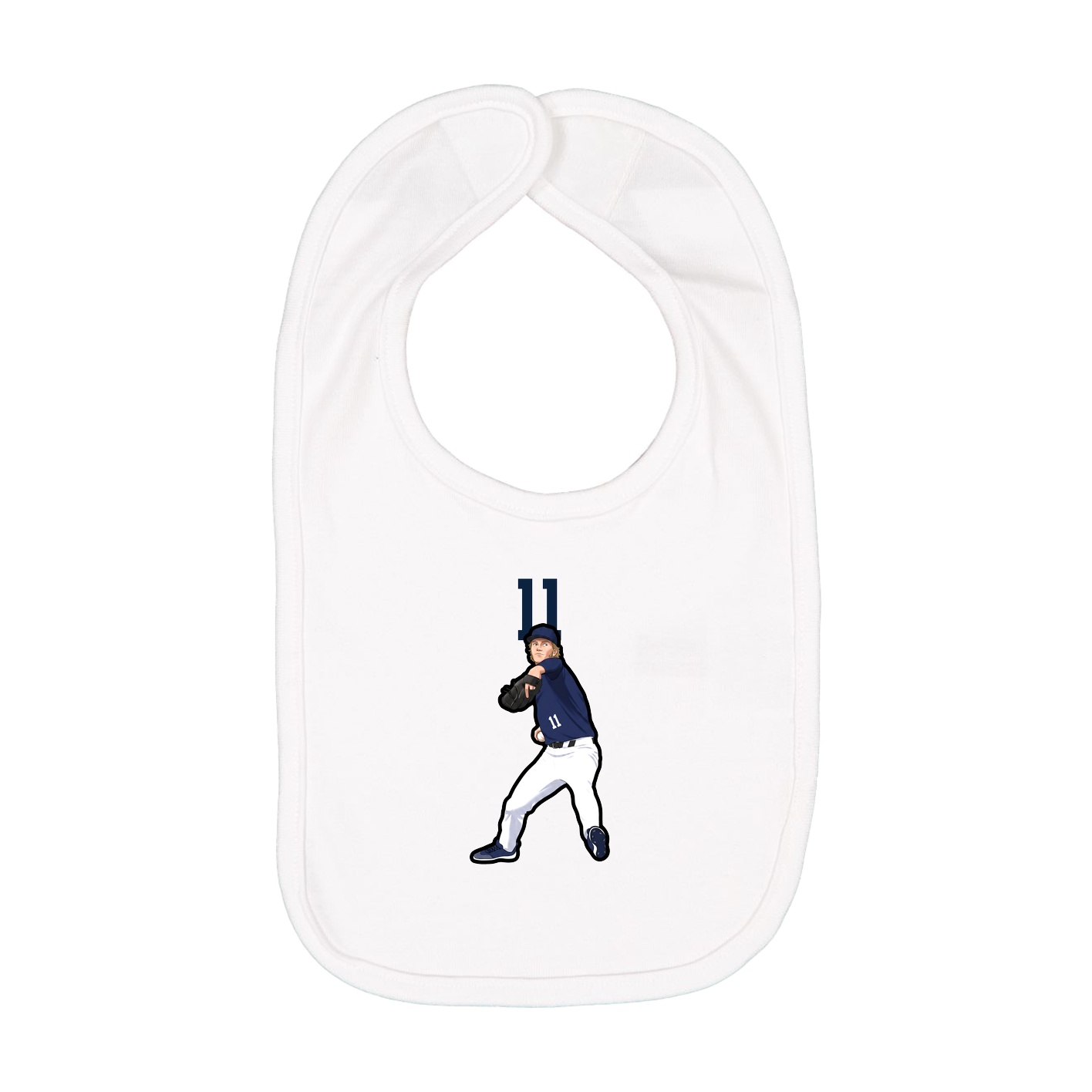 Infant Bib — Number Top in White