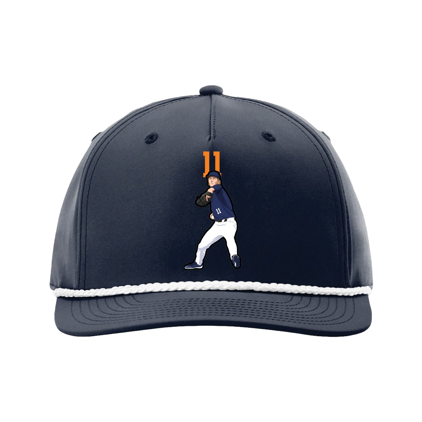 Five-Panel Classic Rope Cap — Number Top in Navy