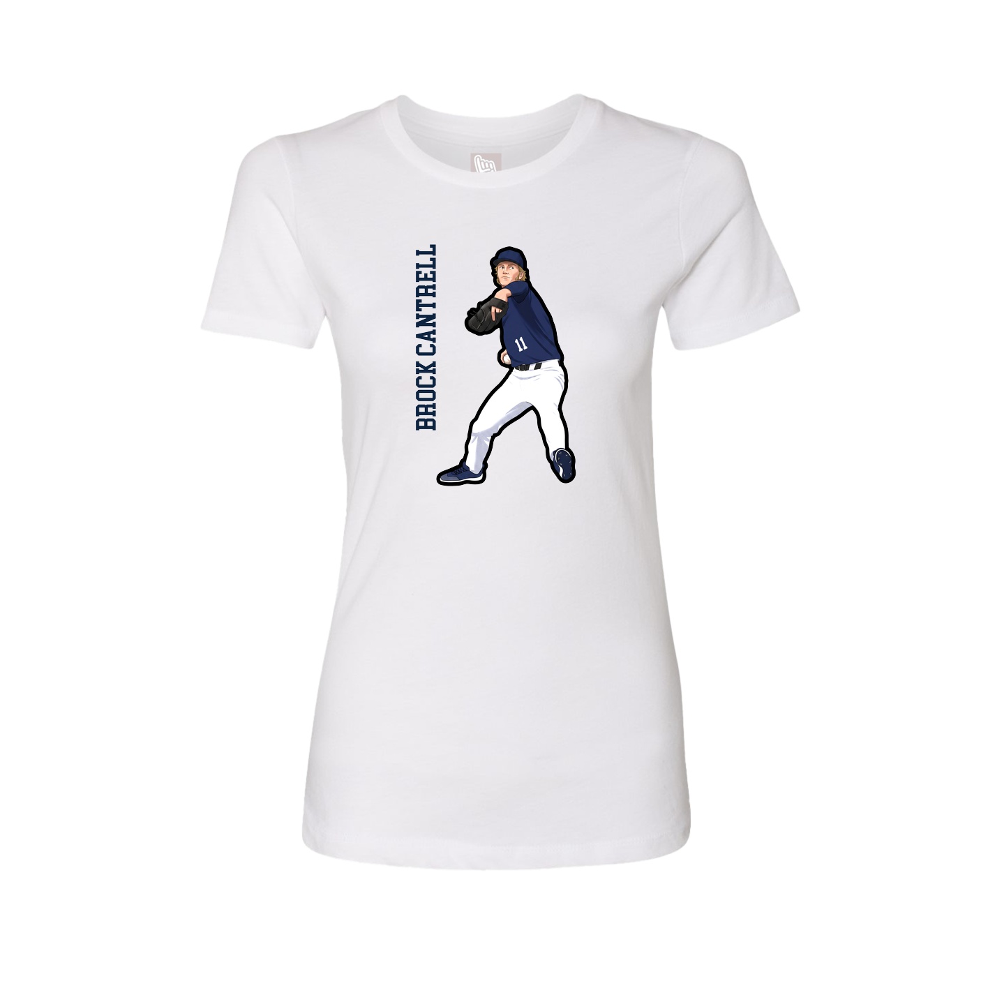 Womens Tee — Name Vertical in White