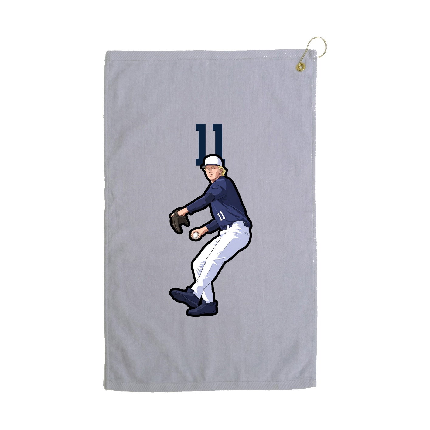 Golf Towel — Number Top in Grey