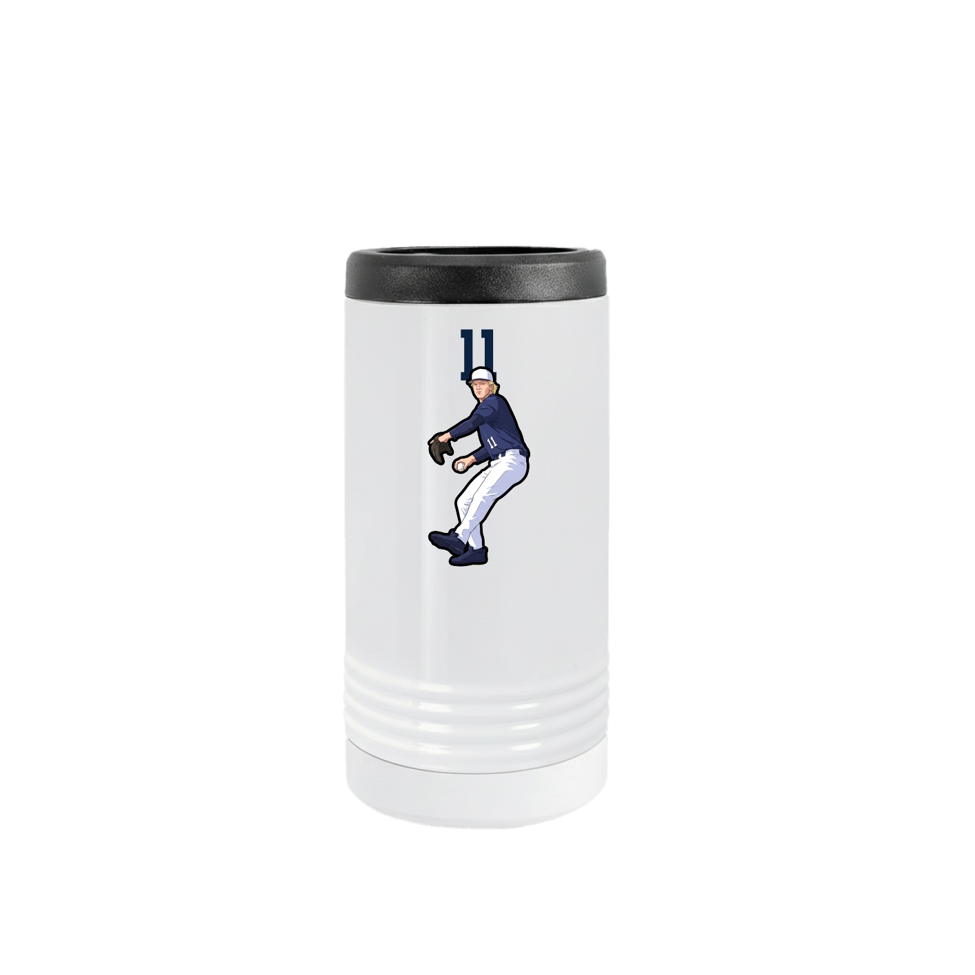 Slim Beverage Holder — Number Top in White