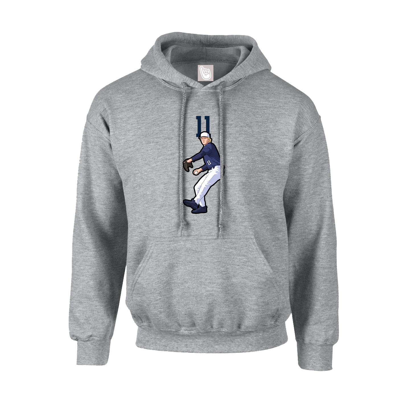 Youth Hoodie — Number Top in Grey