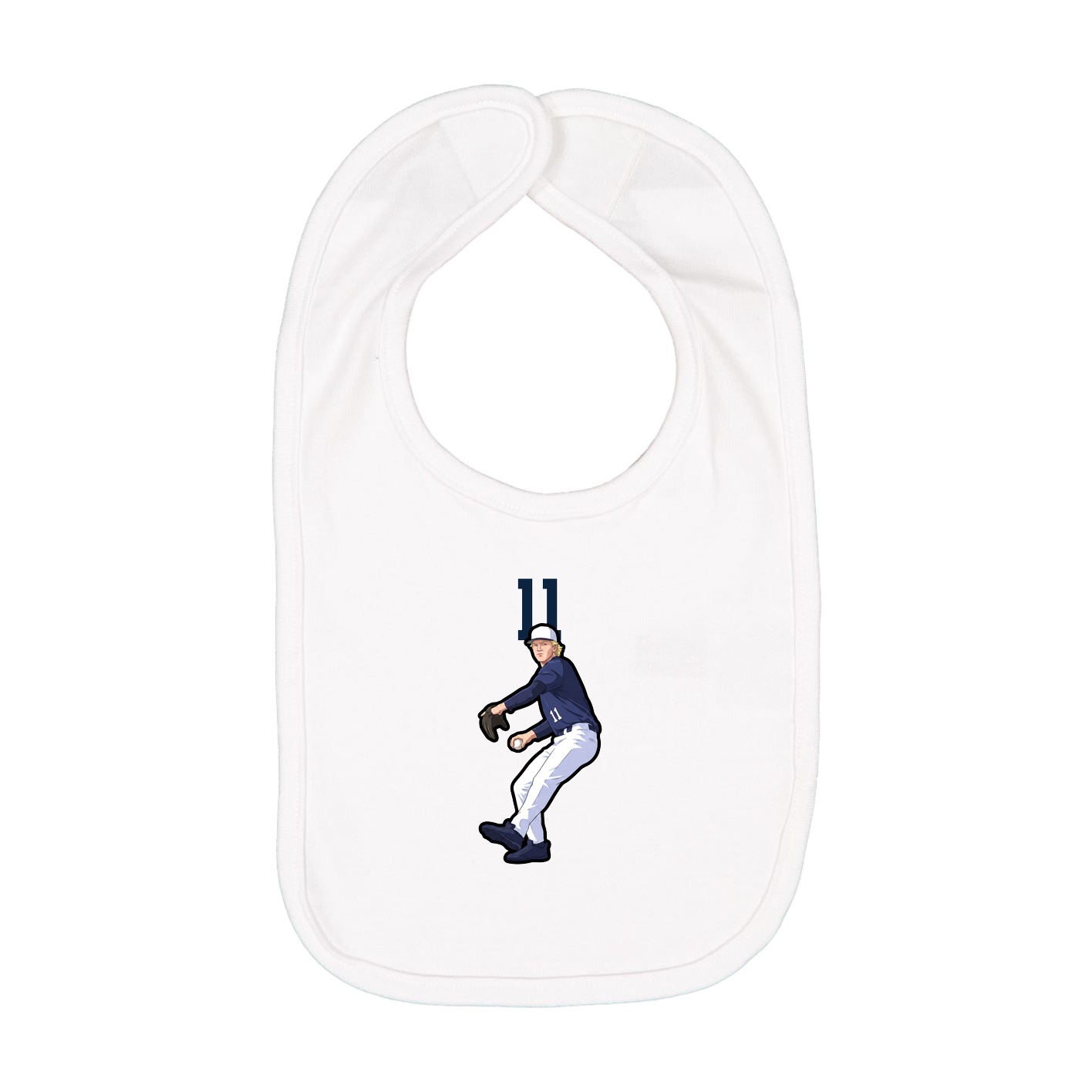 Infant Bib — Number Top in White