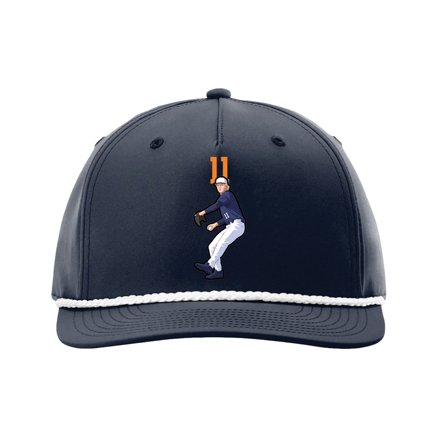 Five-Panel Classic Rope Cap — Number Top in Navy