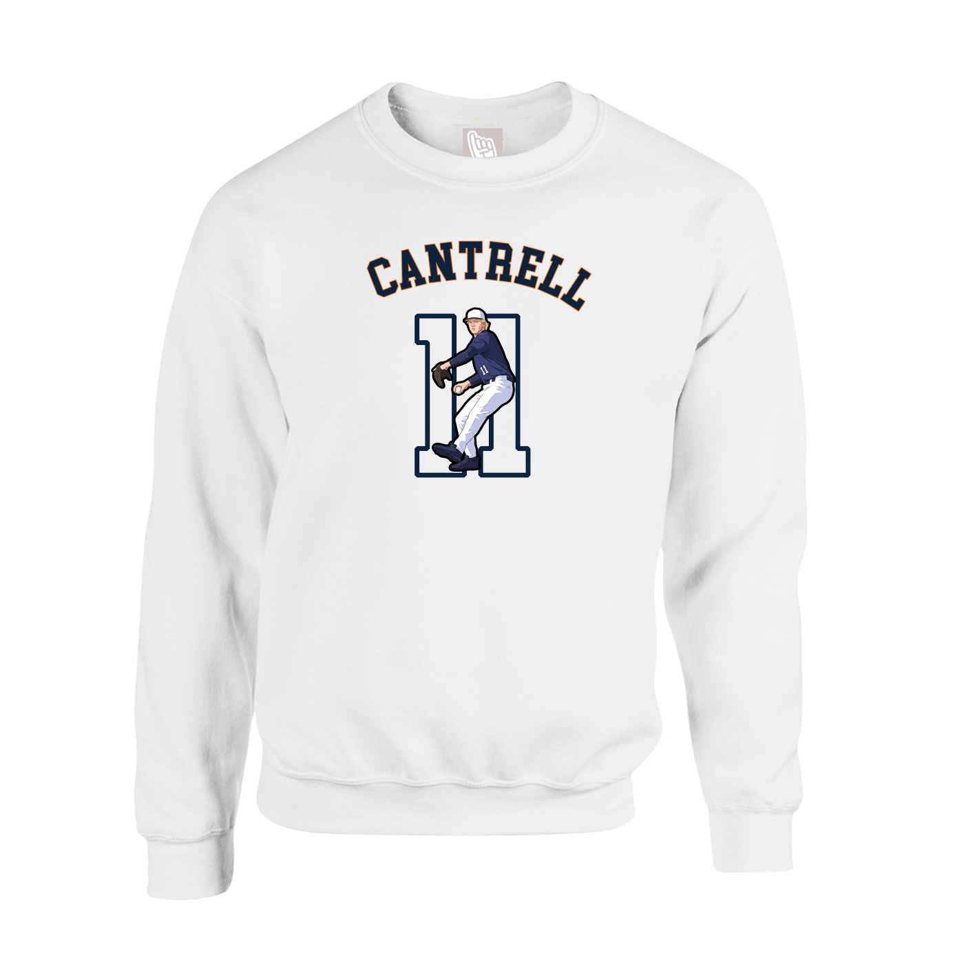Fleece Crew — Shirsey Arch in White
