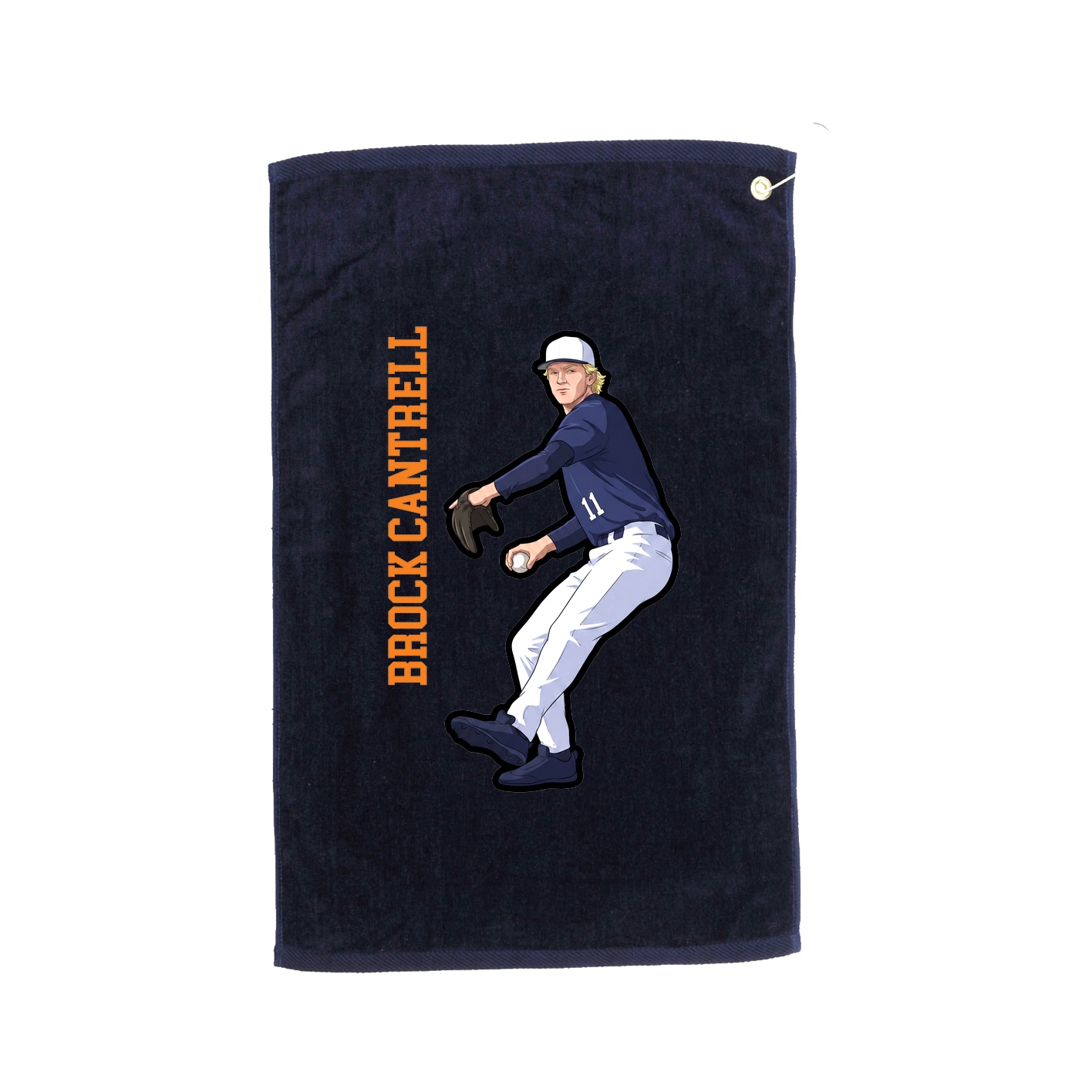 Golf Towel — Name Vertical in Navy