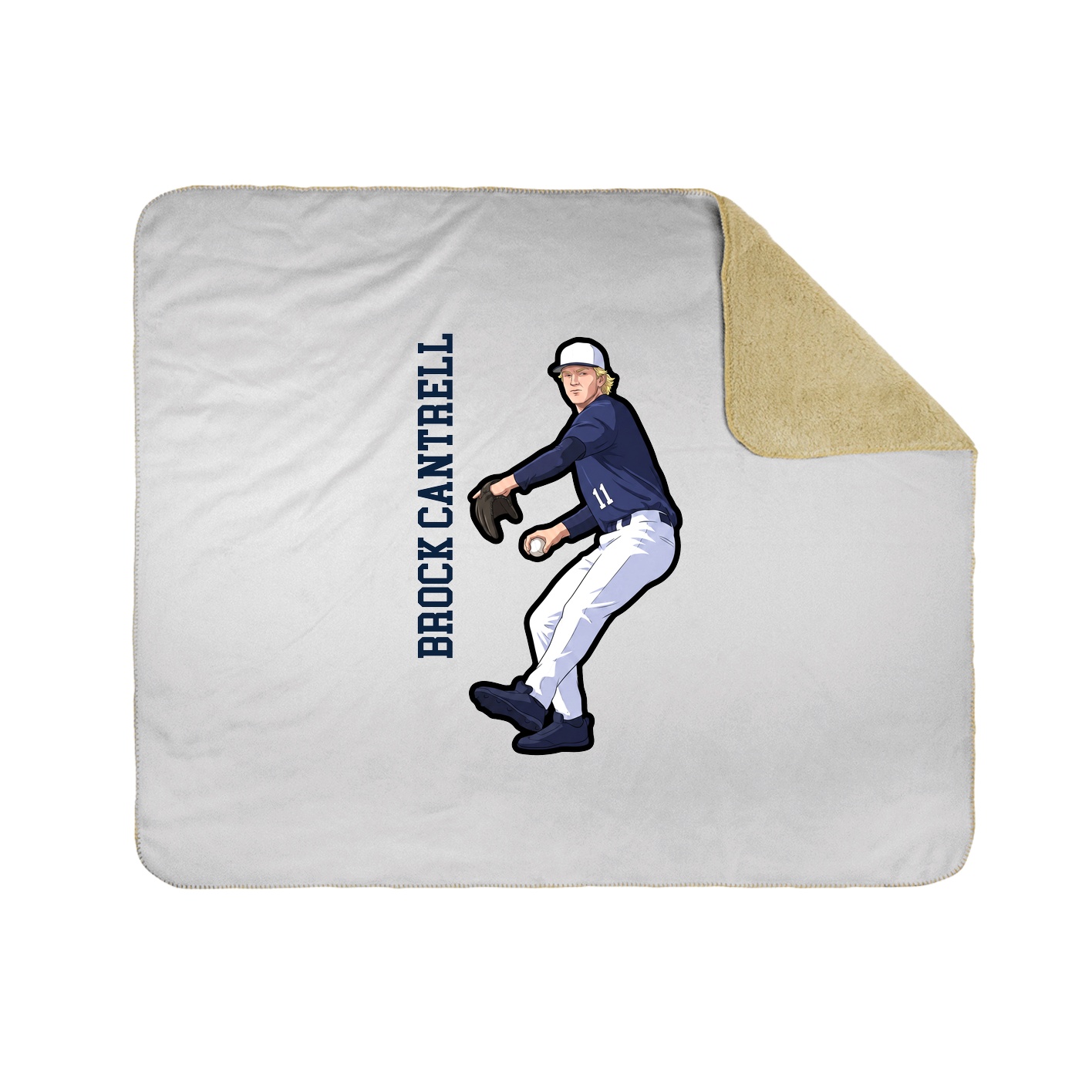 Throw Blanket — Name Vertical in White