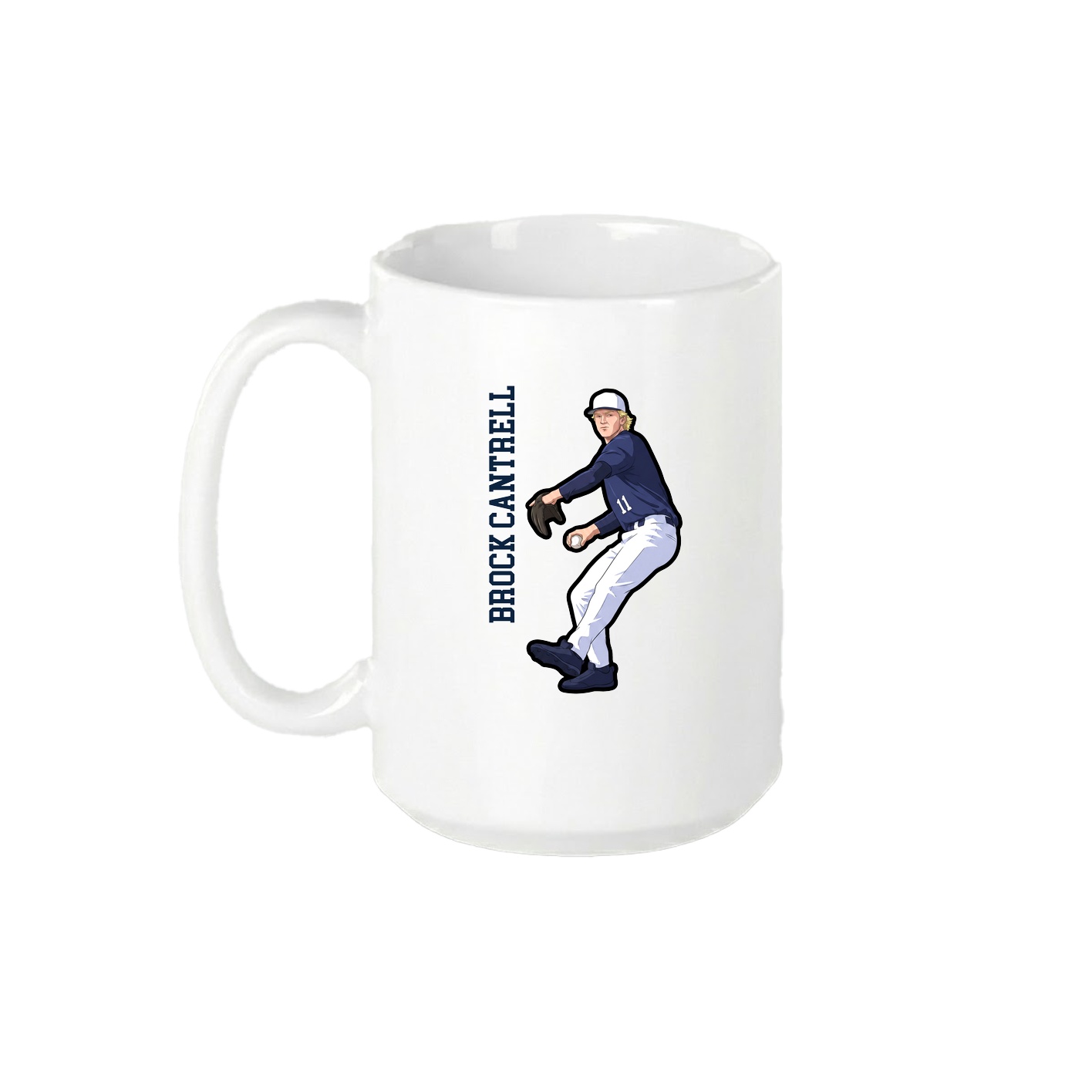 15oz Coffee Mug — Name Vertical in White