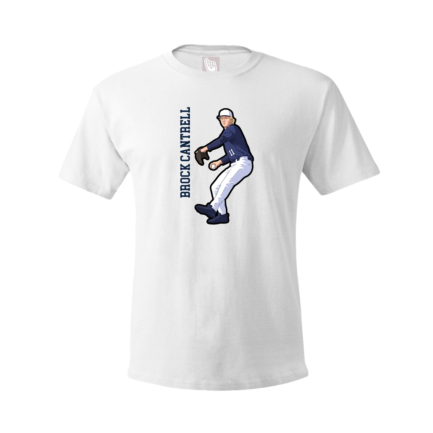 Youth Tee — Name Vertical in White