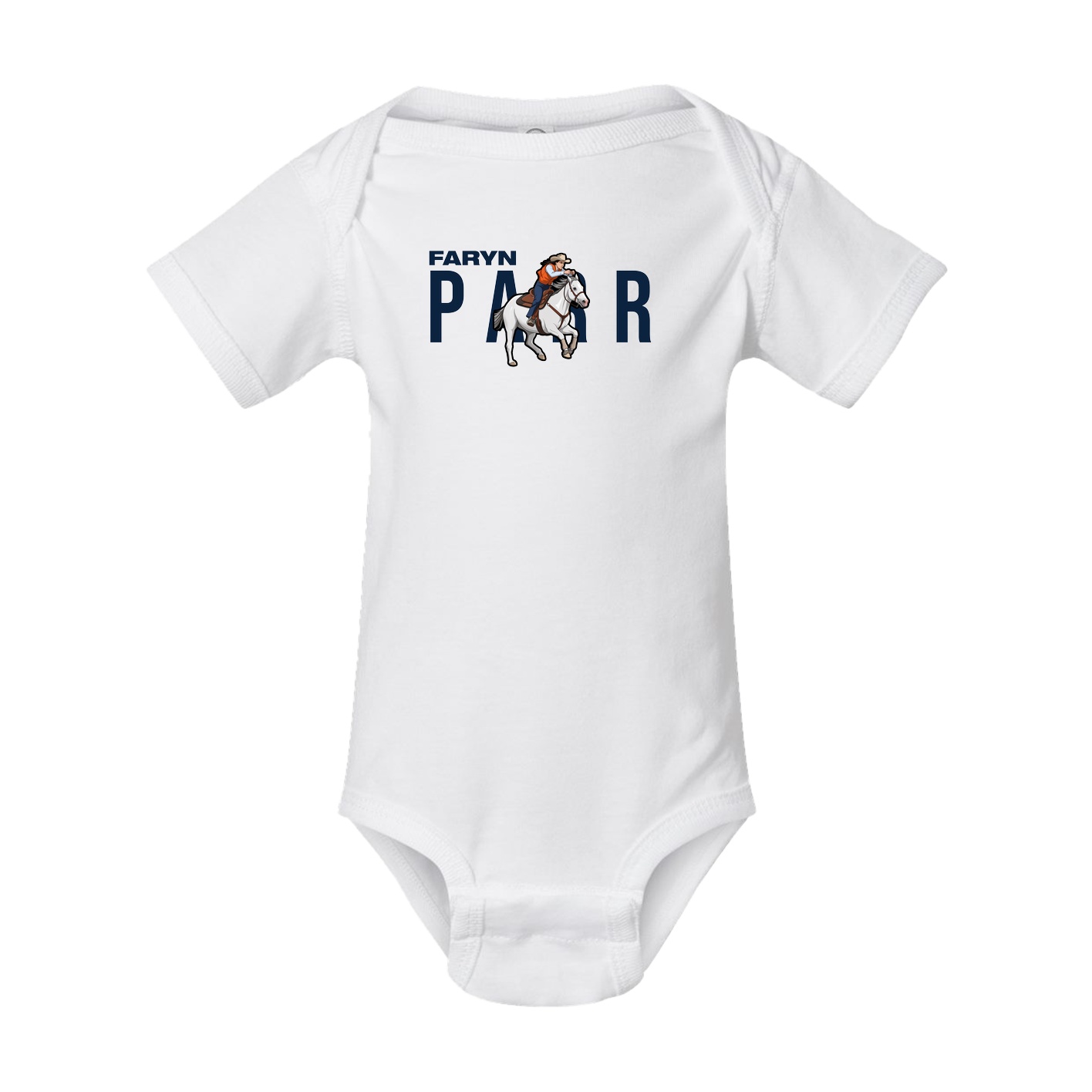 Baby Onesie — Player Name in White