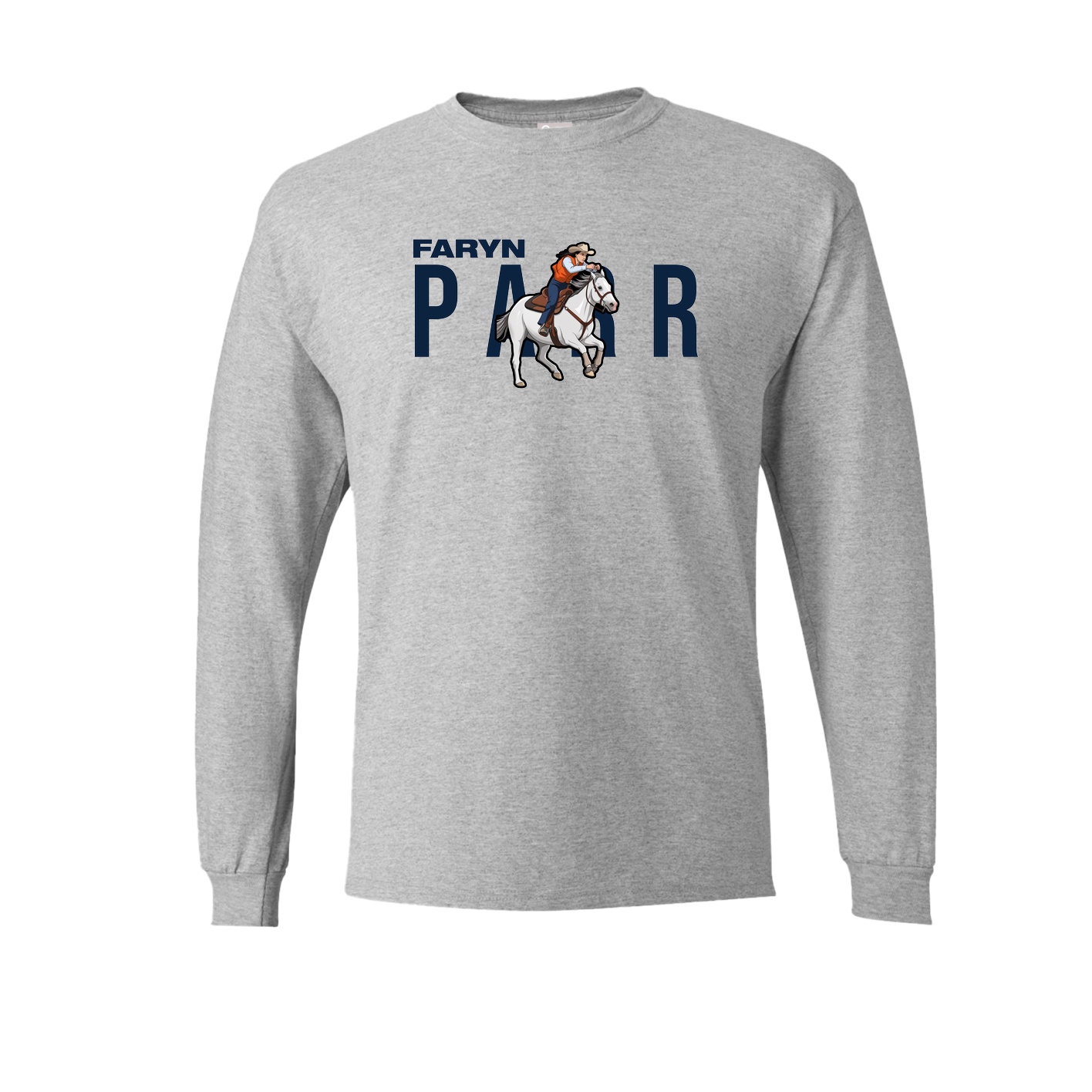 Long Sleeve Tee — Player Name in Grey