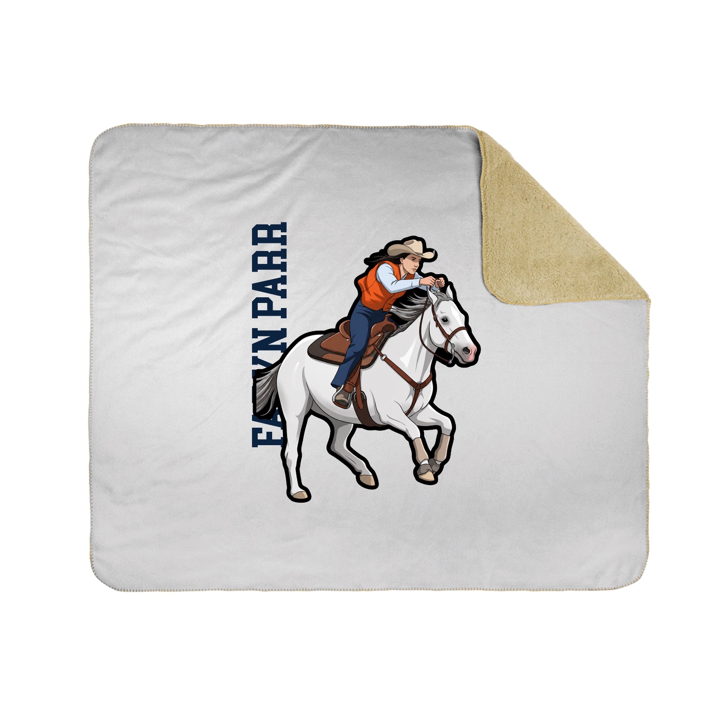 Throw Blanket — Name Vertical in White