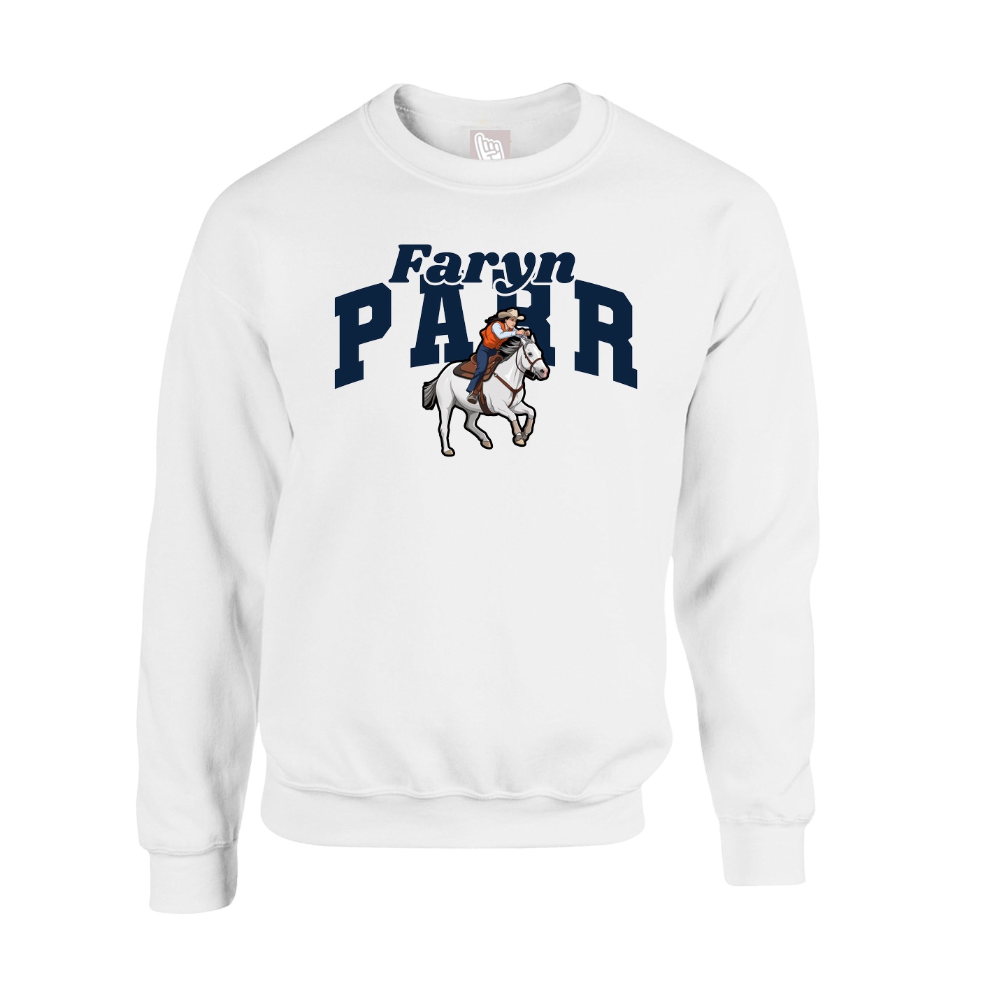 Fleece Crew — Signature Arch in White