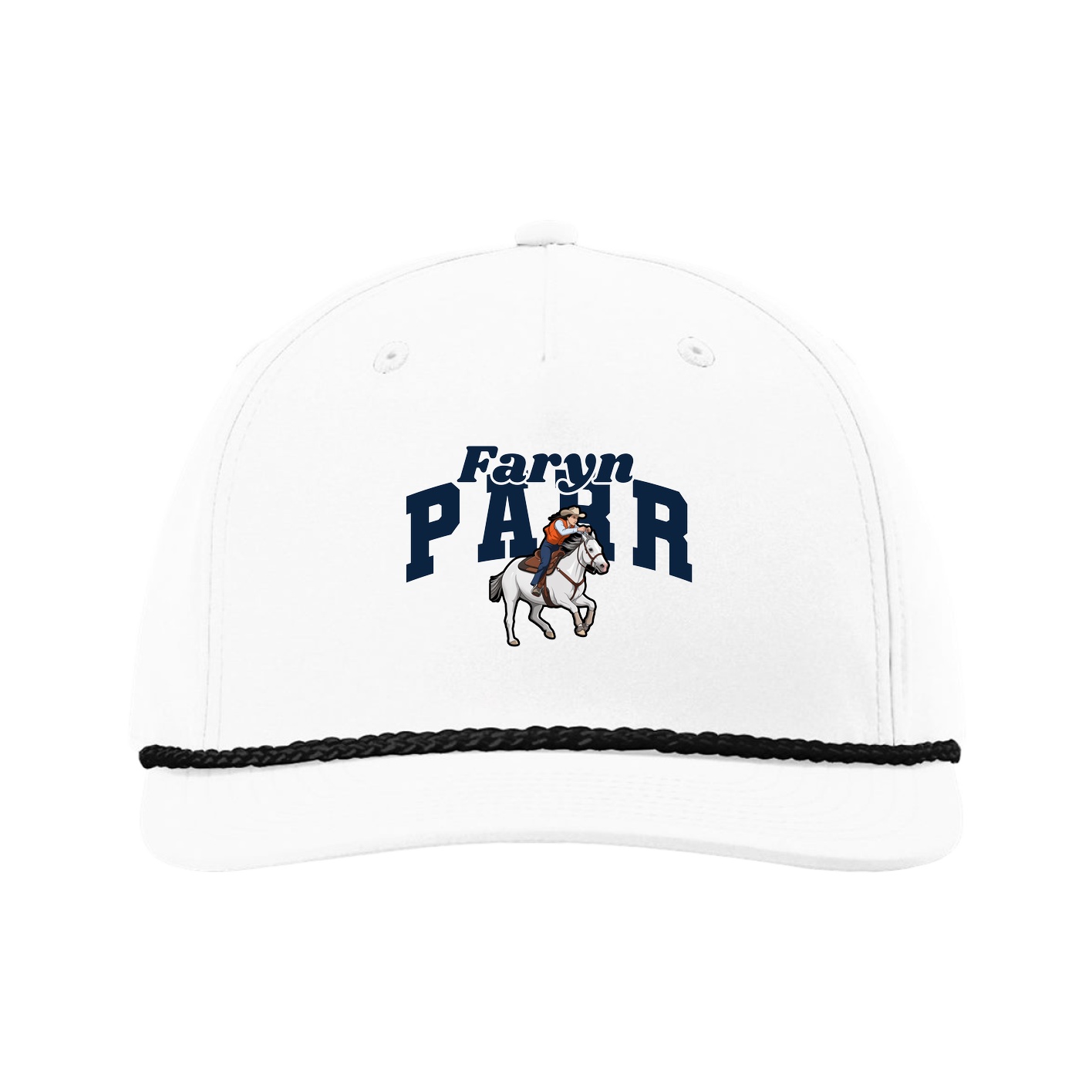 Five-Panel Classic Rope Cap — Signature Arch in White