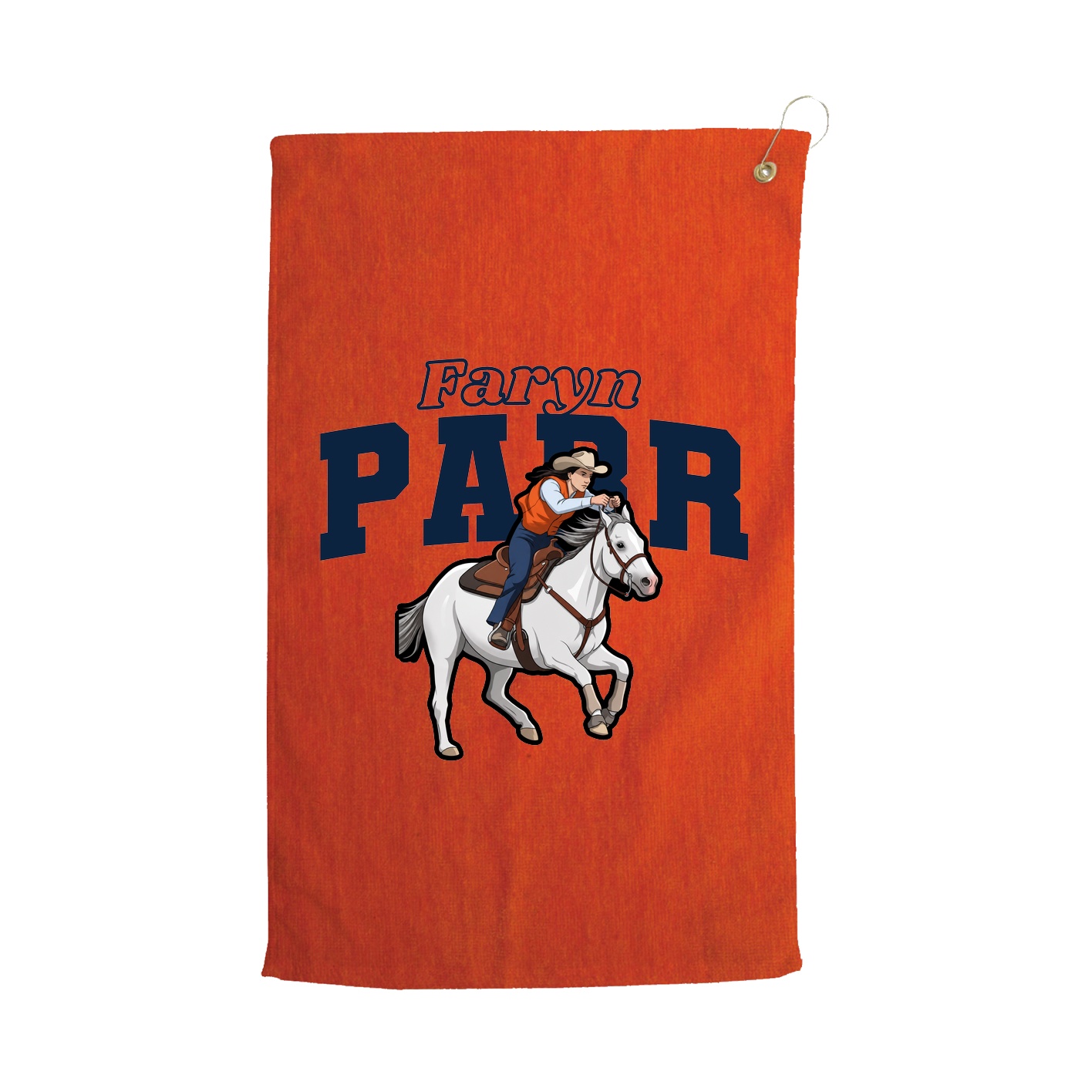 Golf Towel — Name Arch in Orange