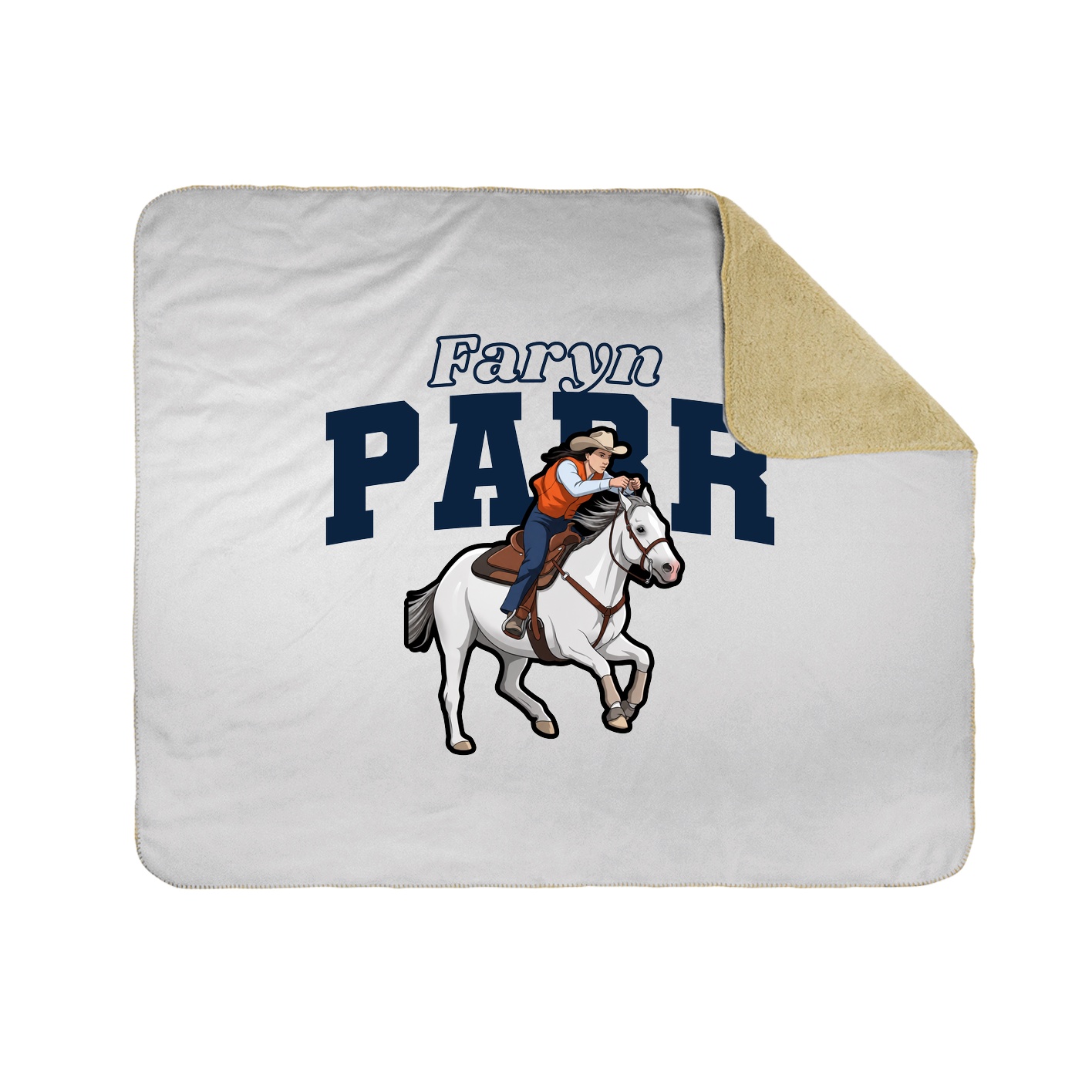 Throw Blanket — Name Arch in White