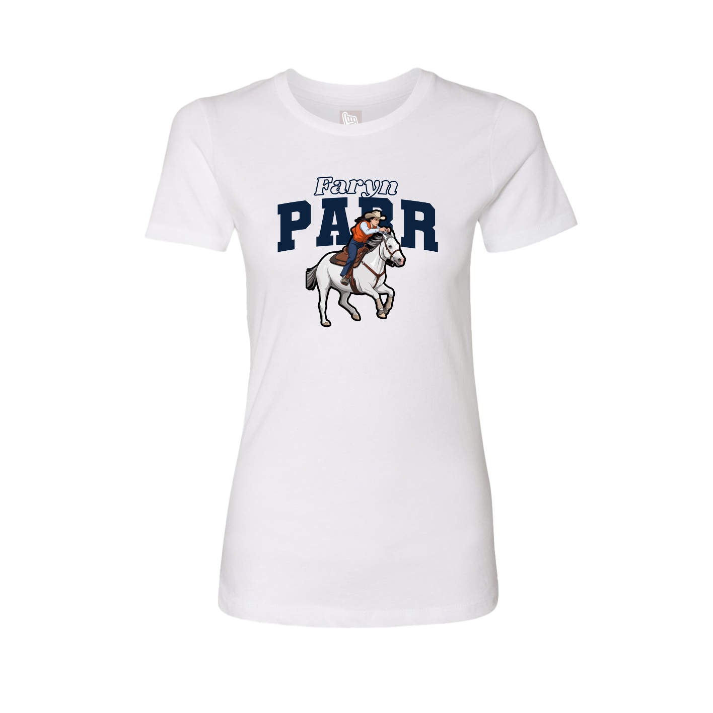 Fitted Women's Tee — Name Arch in White