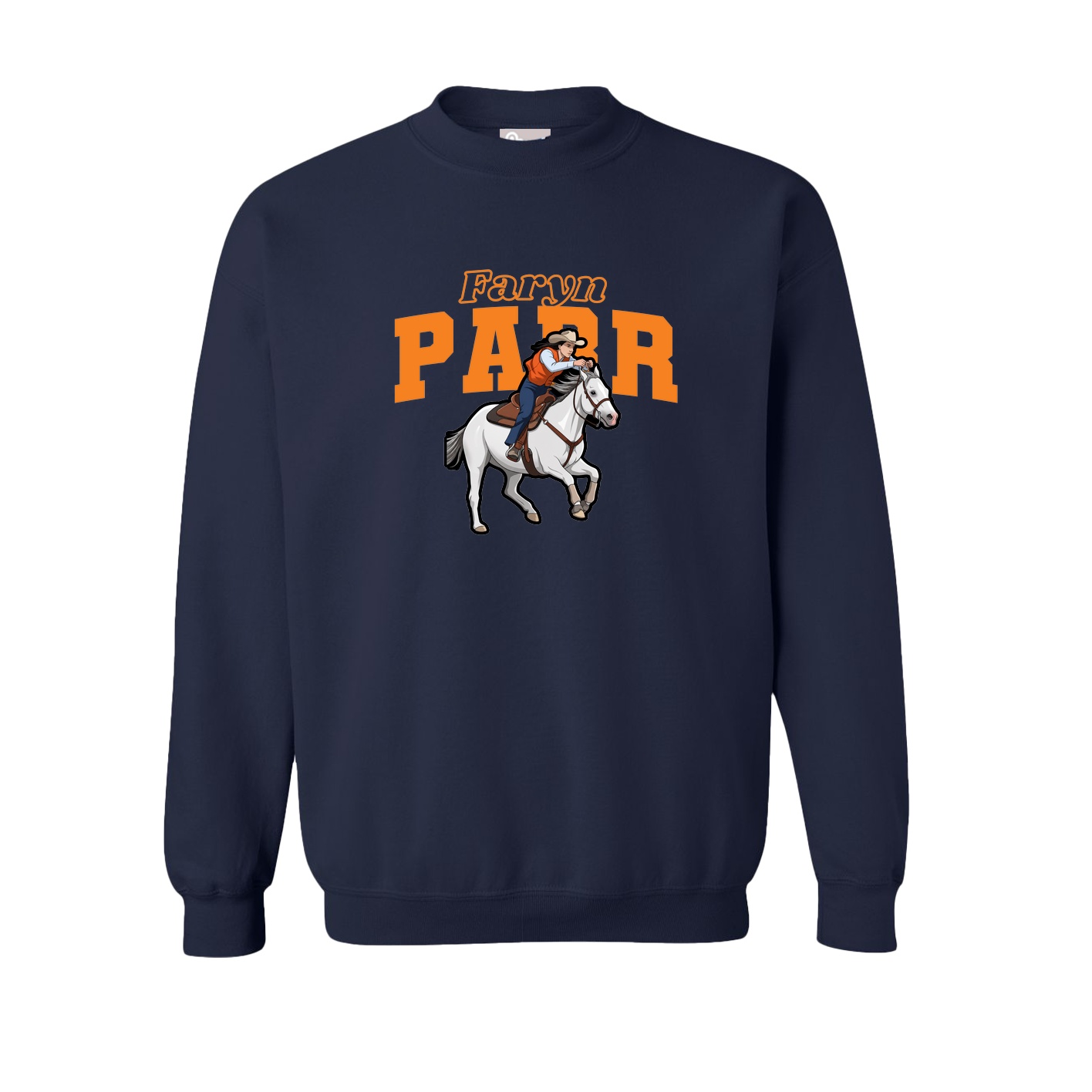 Fleece Crew — Name Arch in Navy