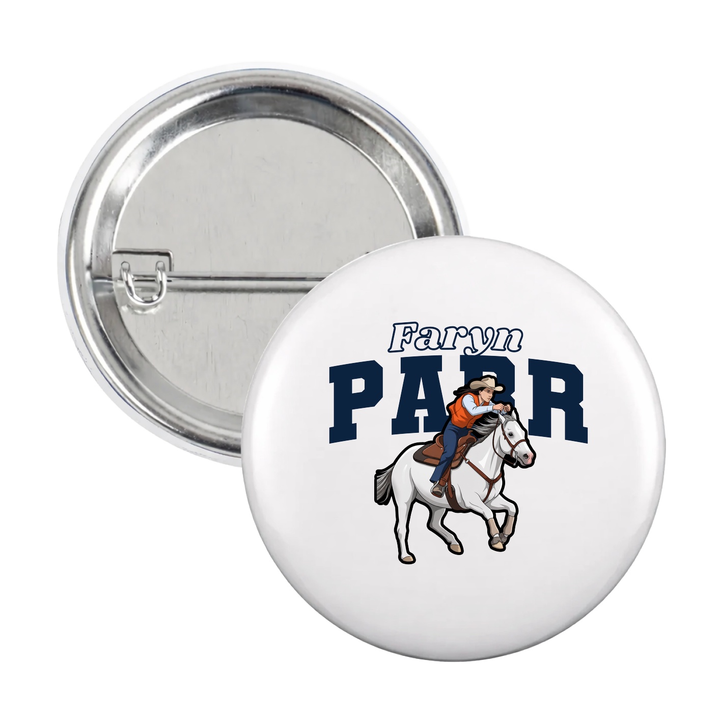 Game Day Button — Name Arch in White