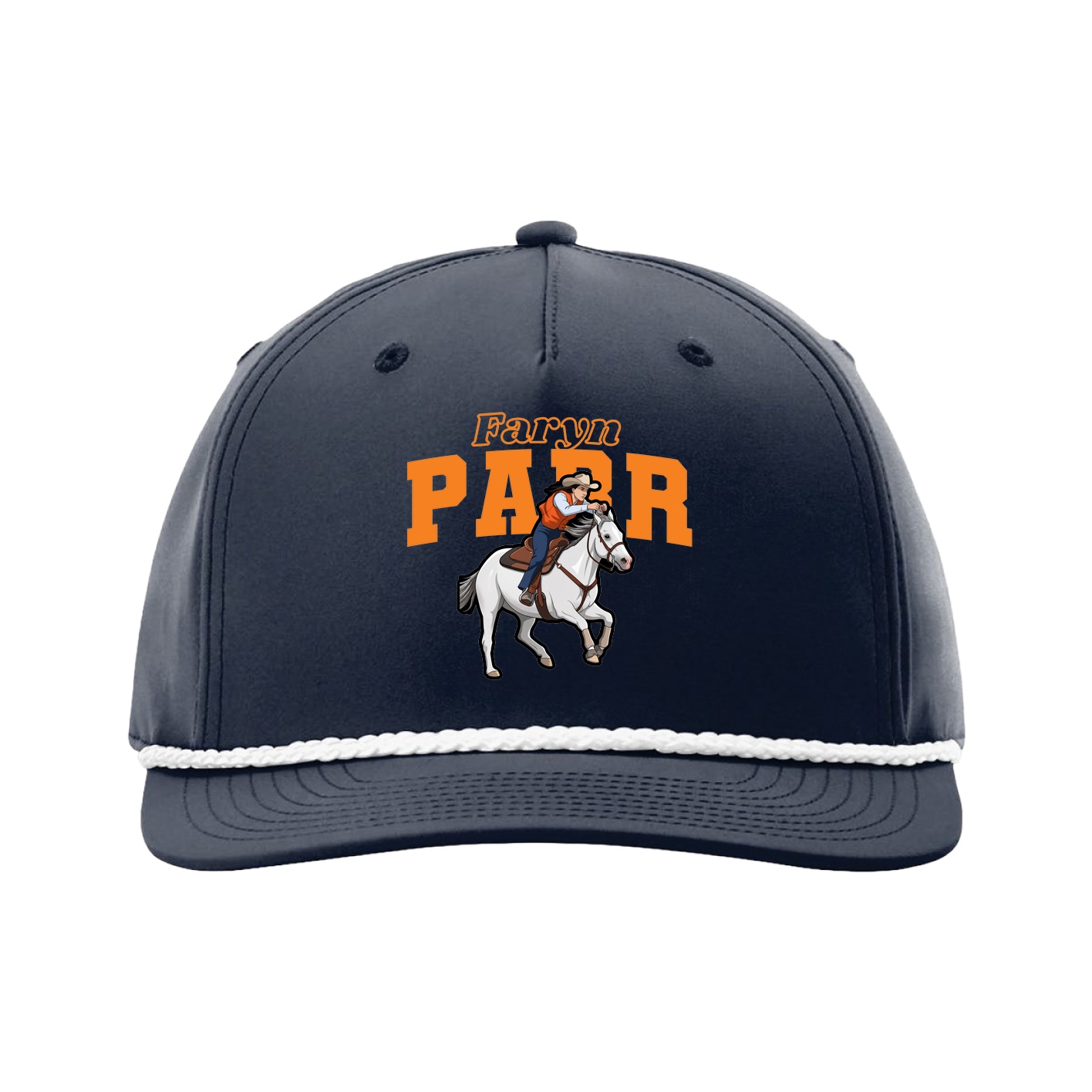 Five-Panel Classic Rope Cap — Name Arch in Navy