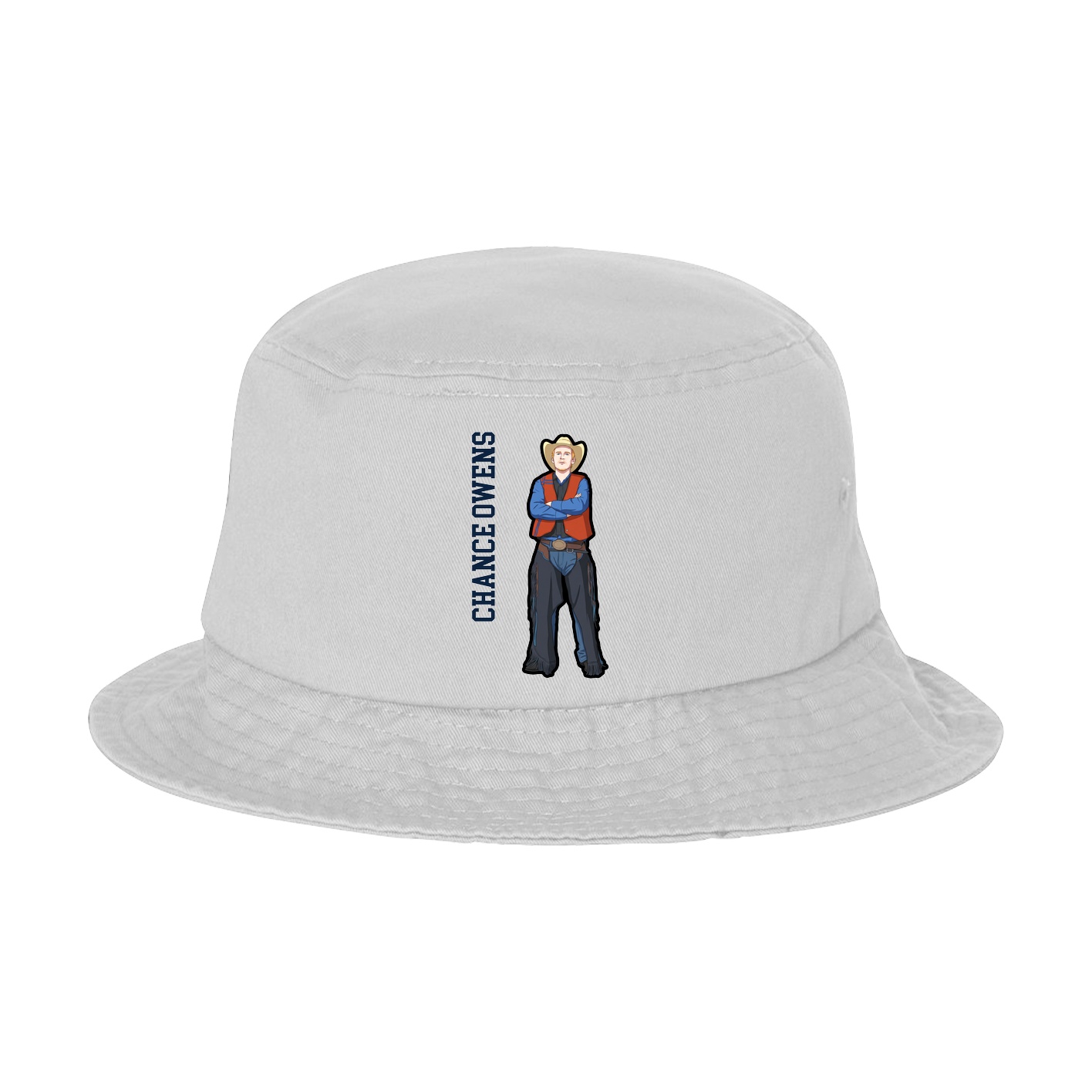 Bucket Cap — Name Vertical in White