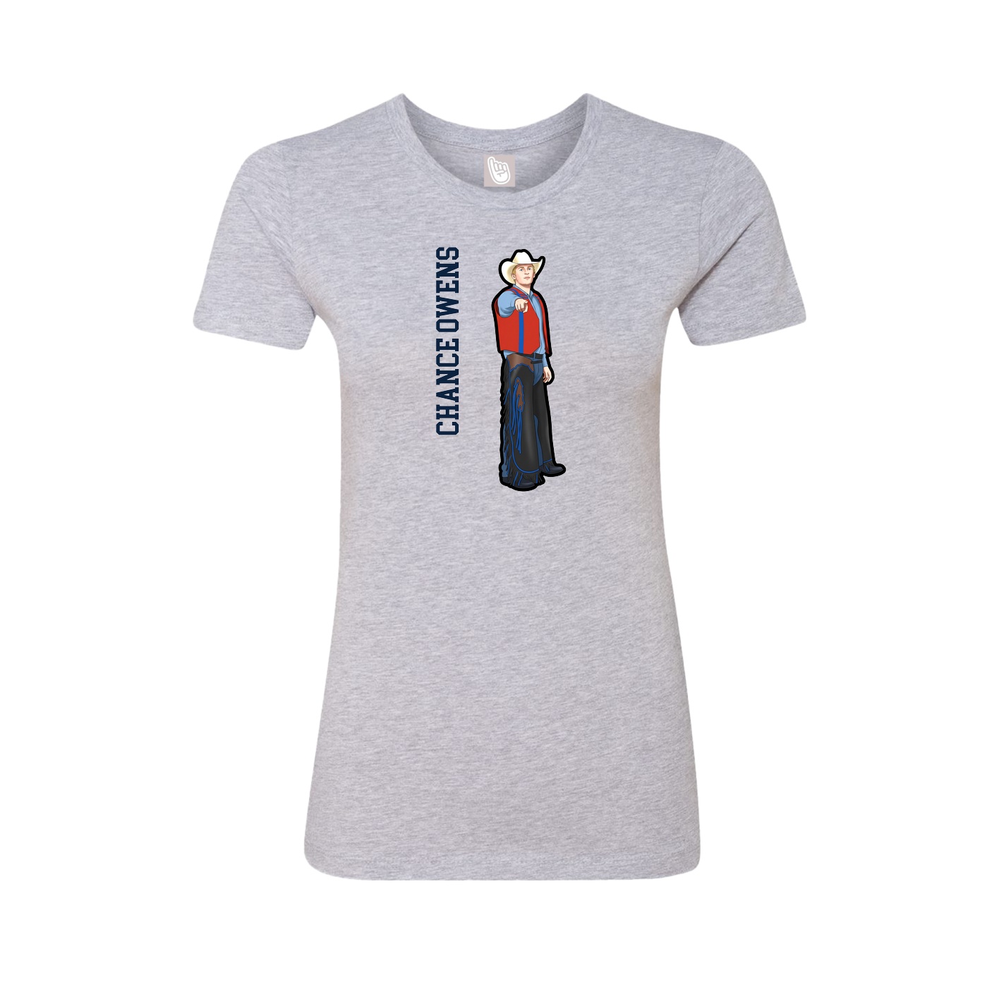Fitted Women's Tee — Name Vertical in Grey
