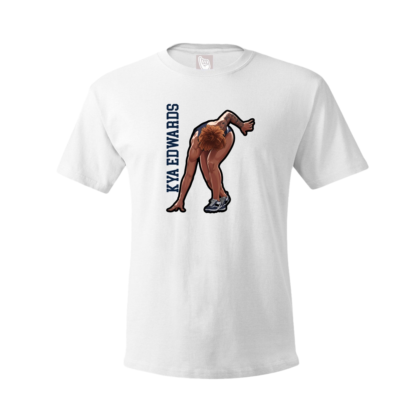Youth Tee — Name Vertical in White
