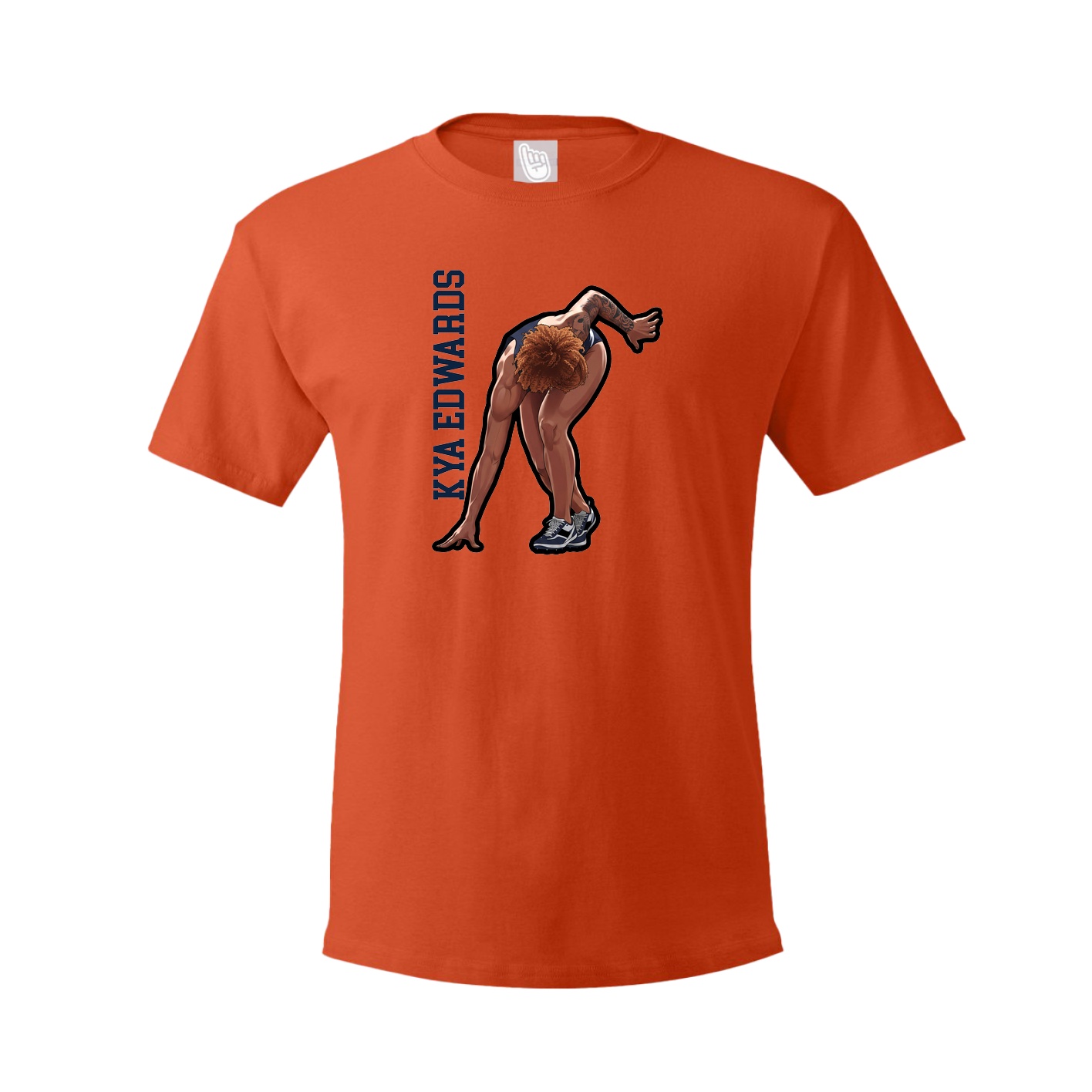 Youth Tee — Name Vertical in Orange