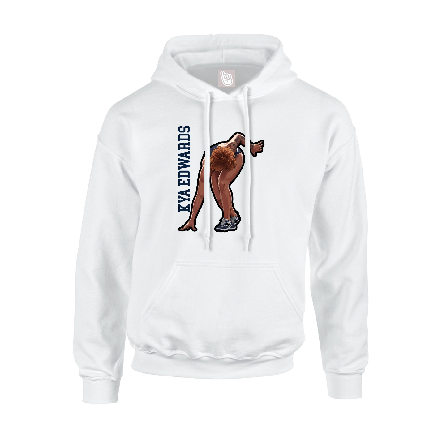 Hoodie — Name Vertical in White