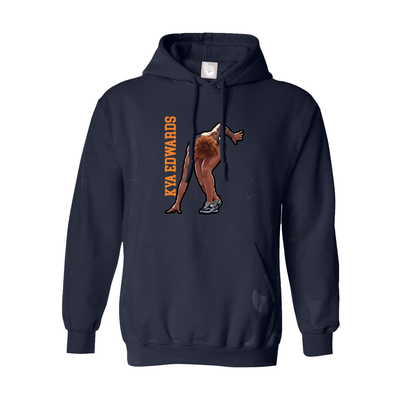 Youth Hoodie — Name Vertical in Navy