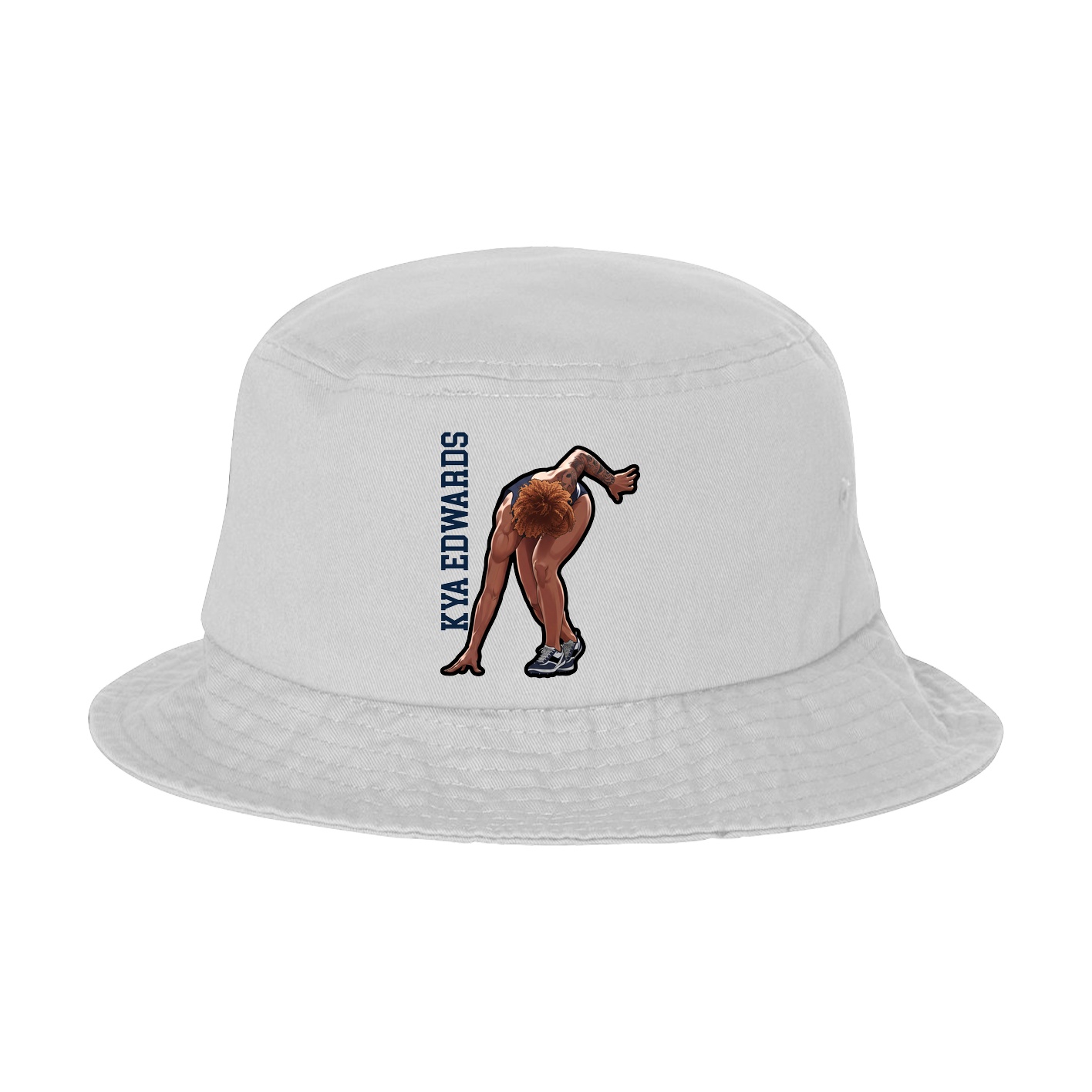 Bucket Cap — Name Vertical in White