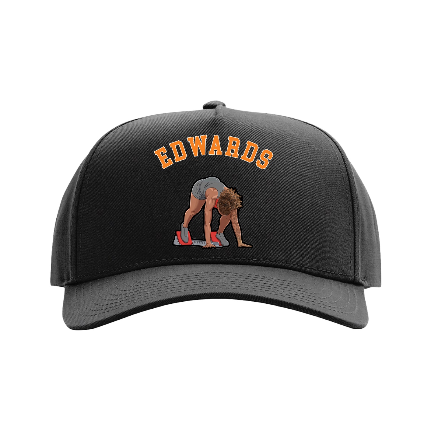 Full Fabric Five-Panel Champ Cap — Shirsey Arch in Black