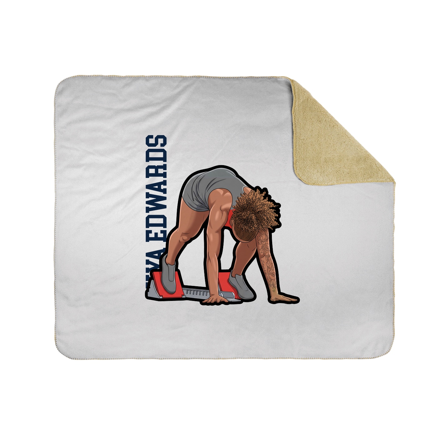 Throw Blanket — Name Vertical in White